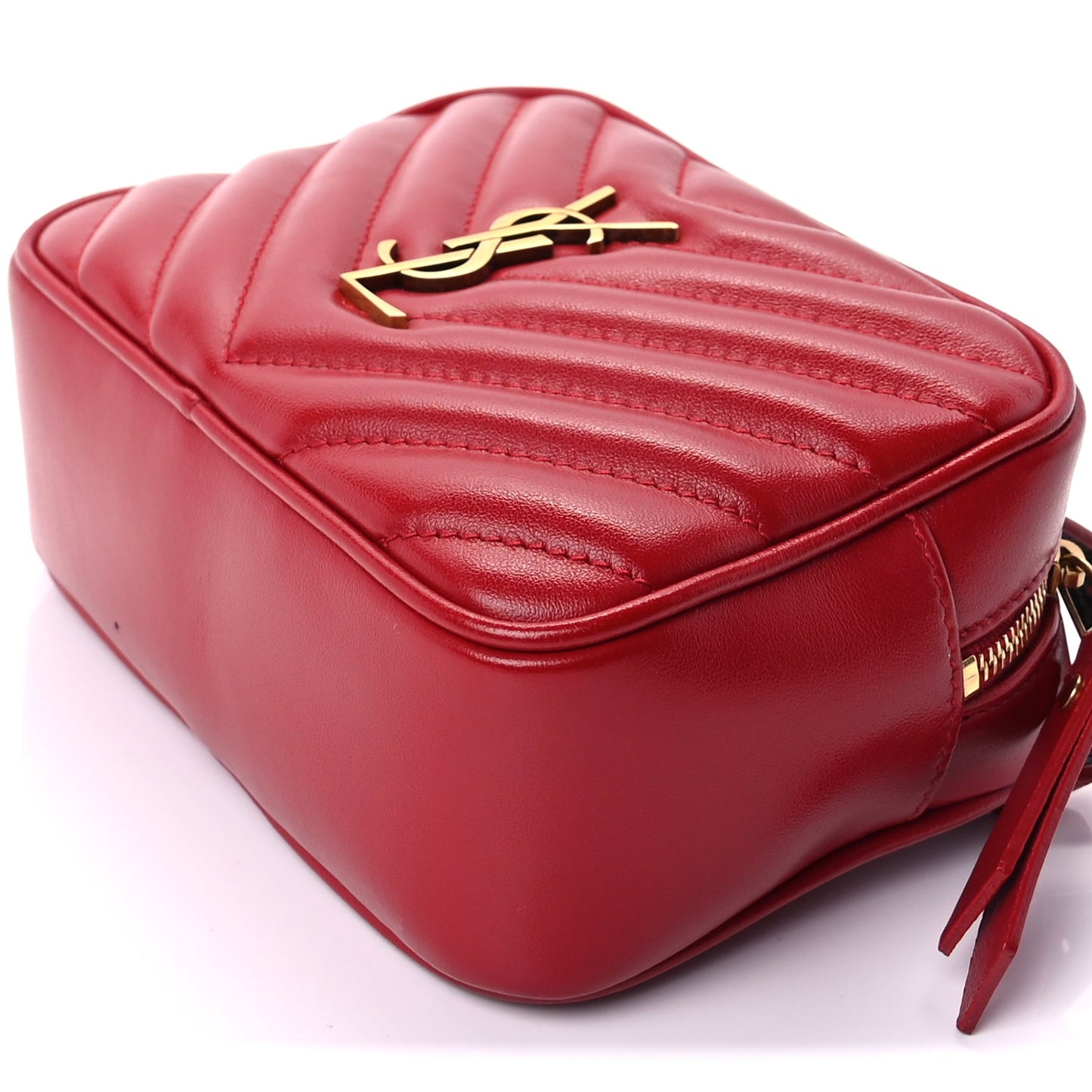 Saint Laurent Calfskin Matelasse Monogram Lou Belt Bag Rouge Eros