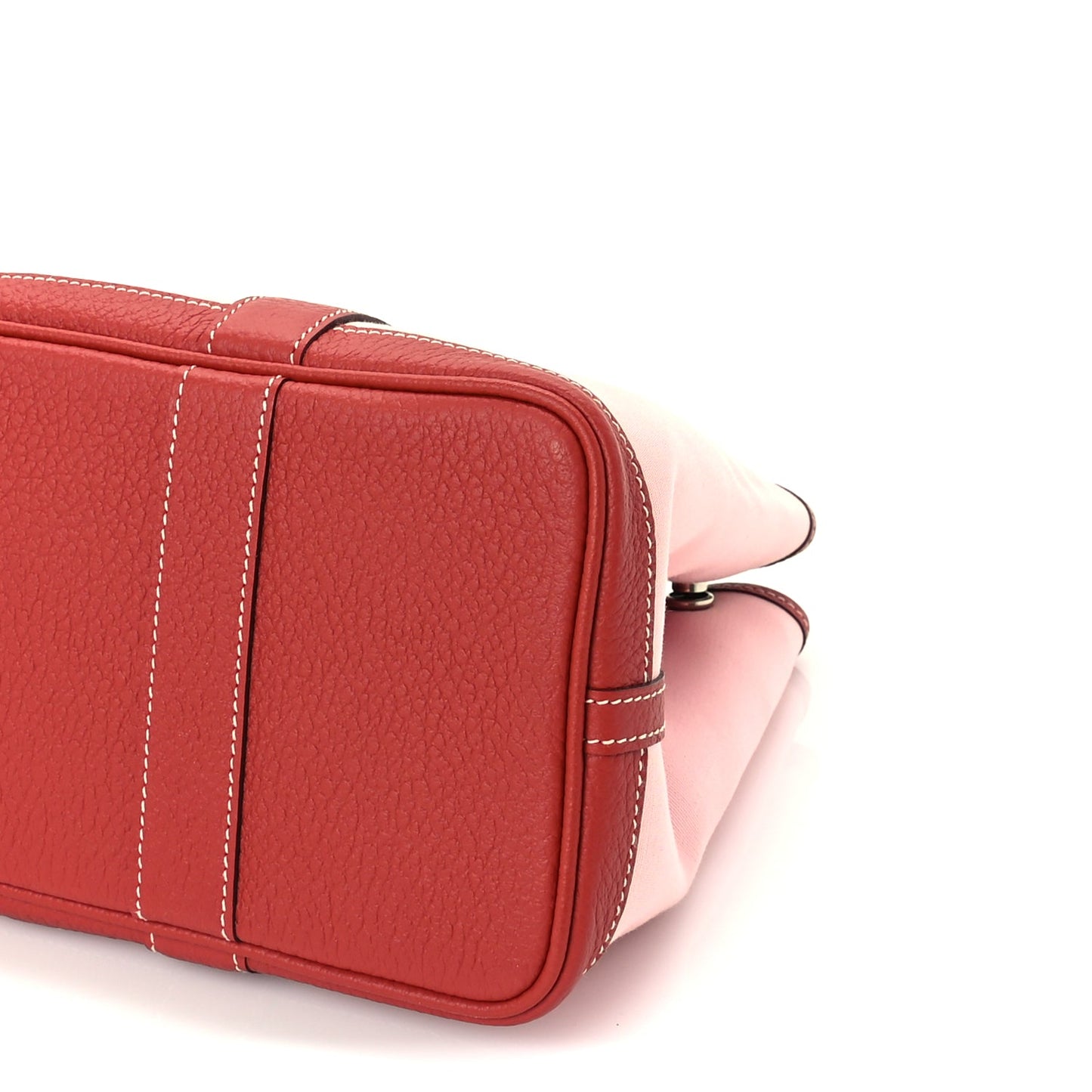 Hermes Toile Militaire Vache Country Garden Party Tote 30 Rose Sakura Rouge Duchesse