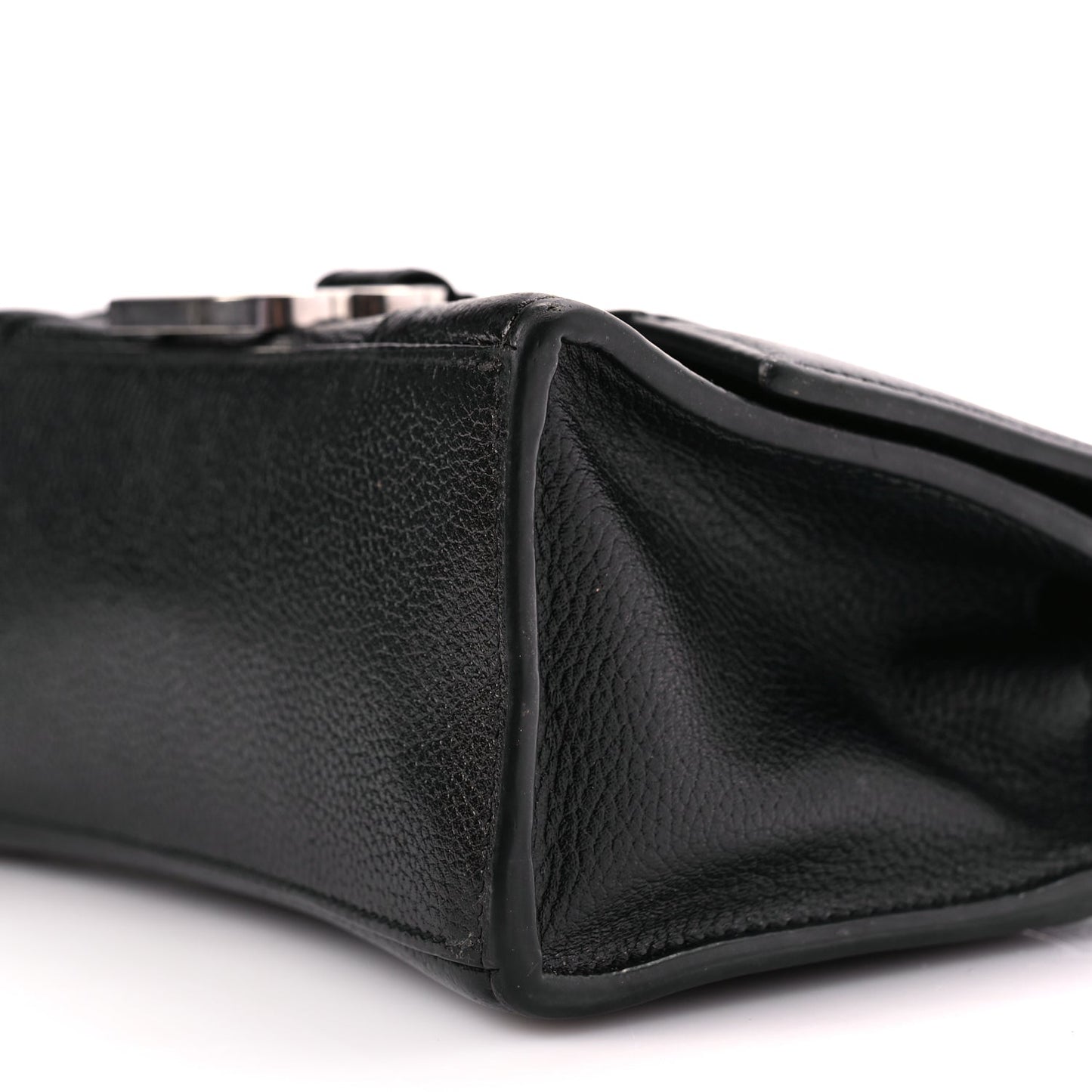 Balenciaga Grained Calfskin Hourglass Top Handle Bag XS Black