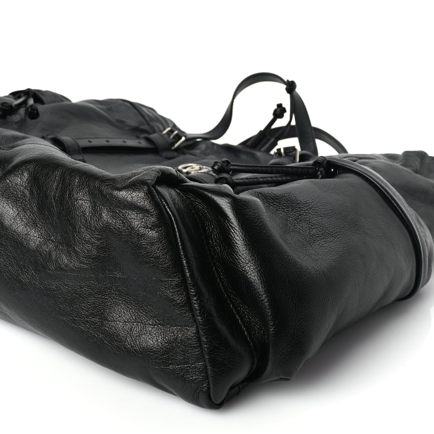 Gucci Piuma Lux Energy Monochrome Double G Drawstring Tote Black