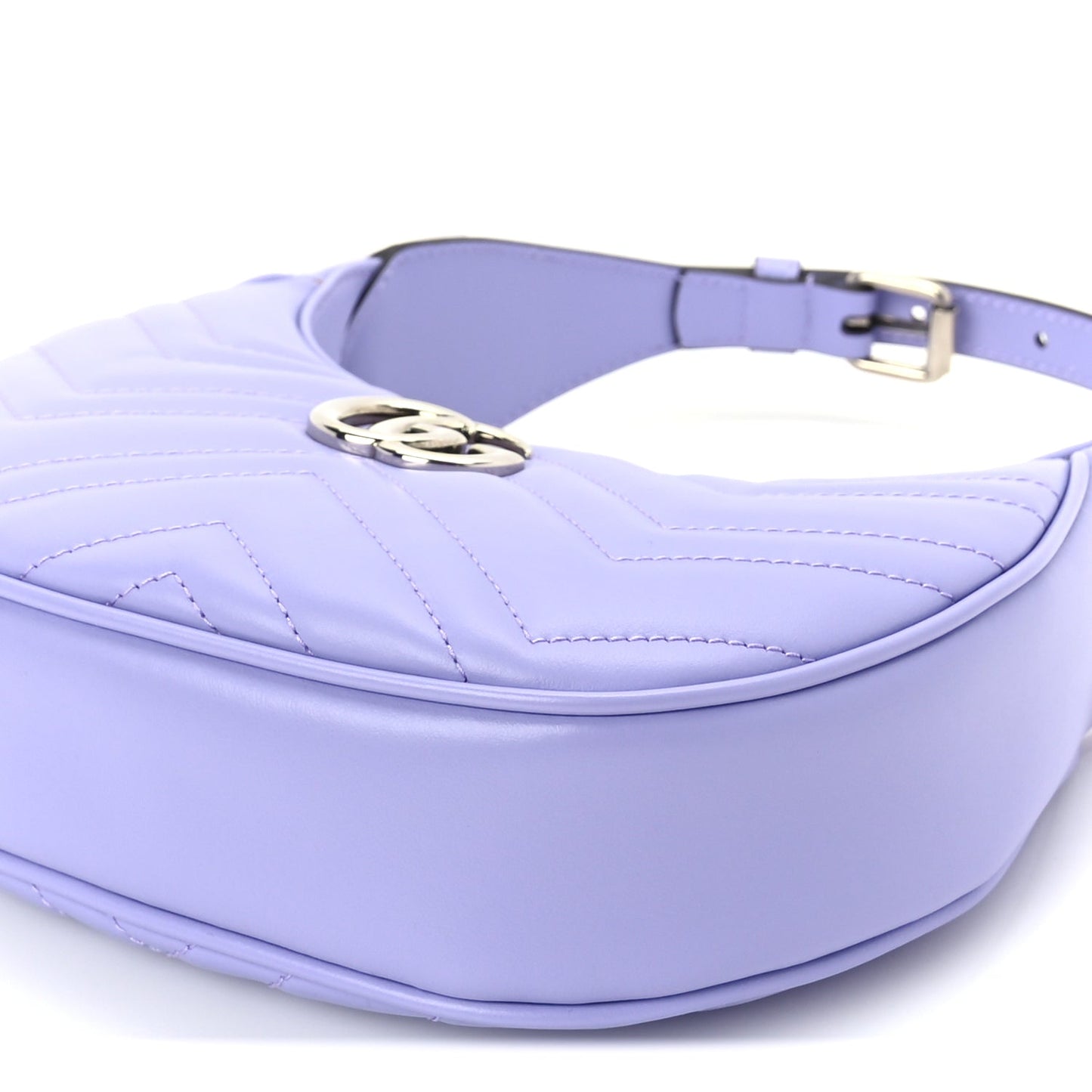Gucci Calfskin Matelasse Mini GG Marmont Half Moon Hobo Lapis