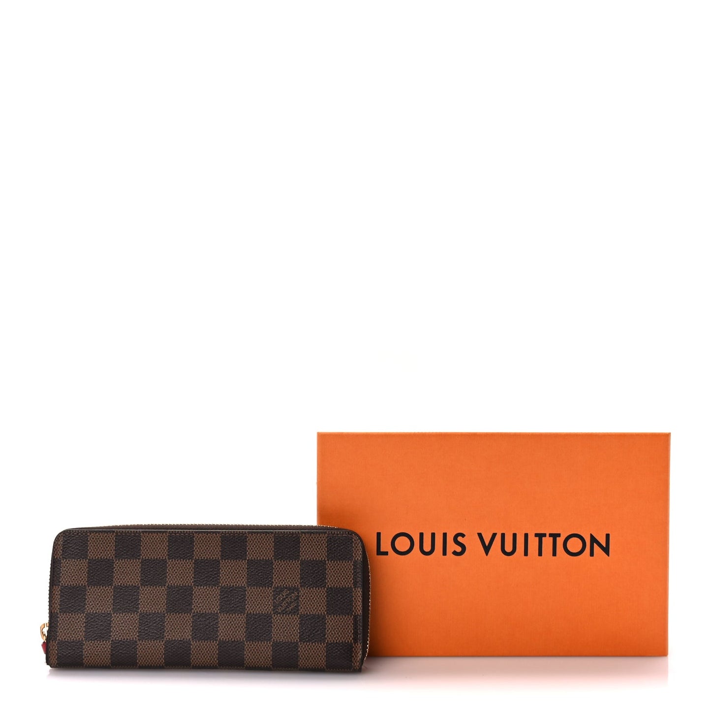 Louis Vuitton Damier Ebene Clemence Wallet Cherry