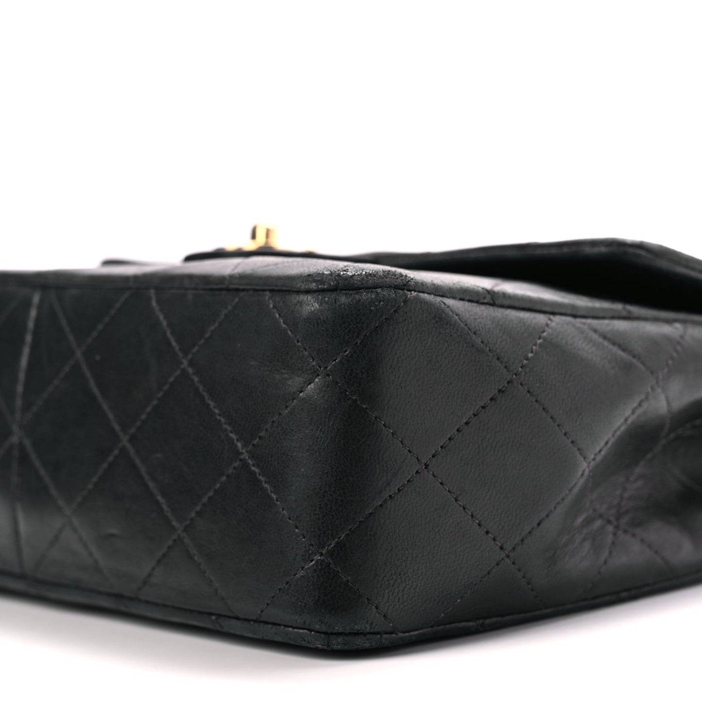 Chanel Lambskin Quilted Small Single Flap Black Black