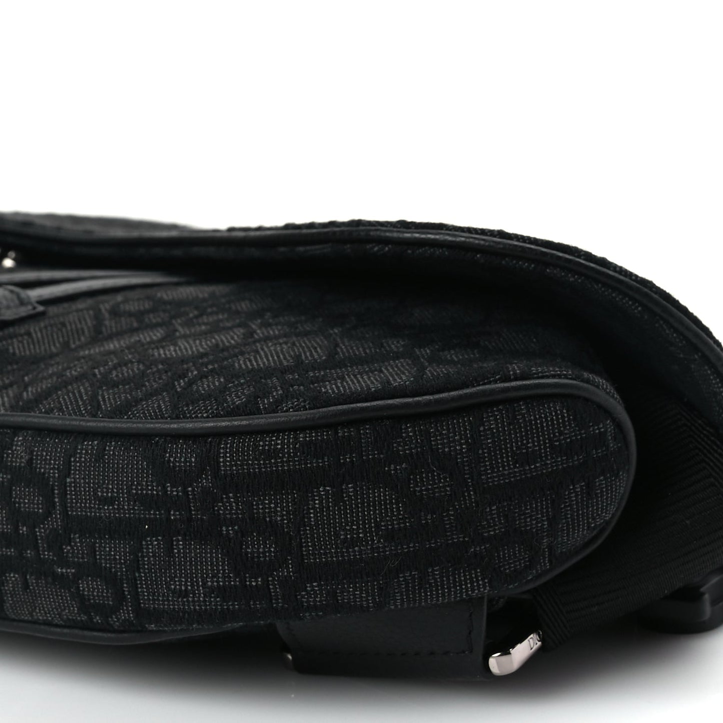 Christian Dior Oblique Mens Saddle Bag Black Blue