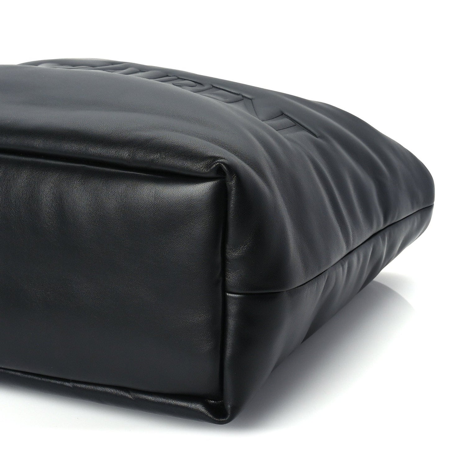 Saint Laurent Lambskin Wide Puffer Tote Black