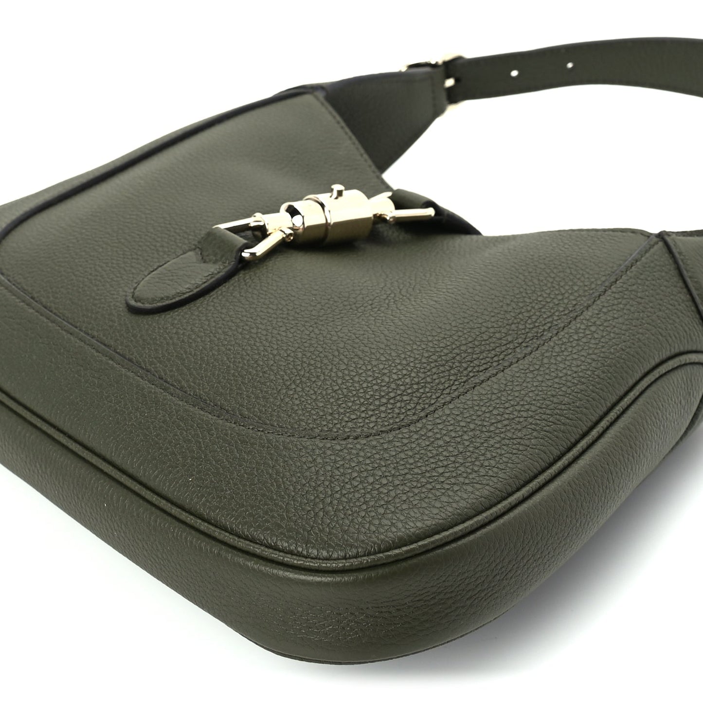 Gucci Grained Calfskin Medium Jackie 1961 Hobo Forest Green