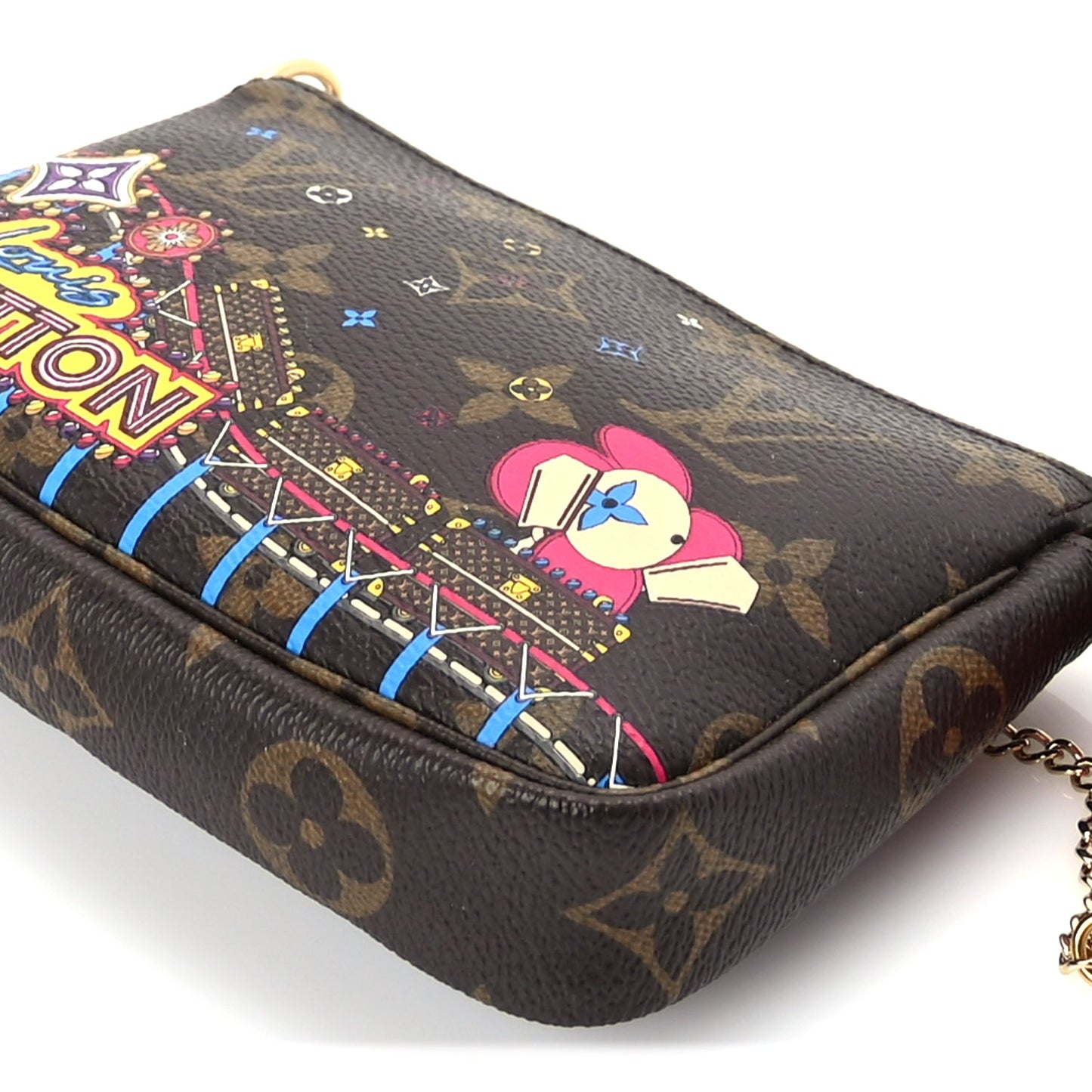 Louis Vuitton Monogram 2020 Christmas Animation Roller Coaster Mini Pochette Accessories Pivoine