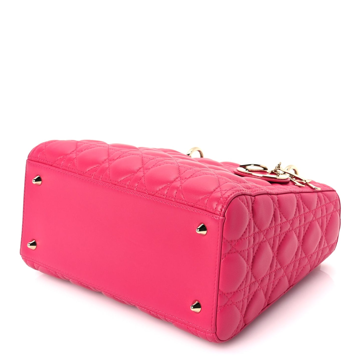 Christian Dior Lambskin Cannage Medium Lady Dior Fuchsia