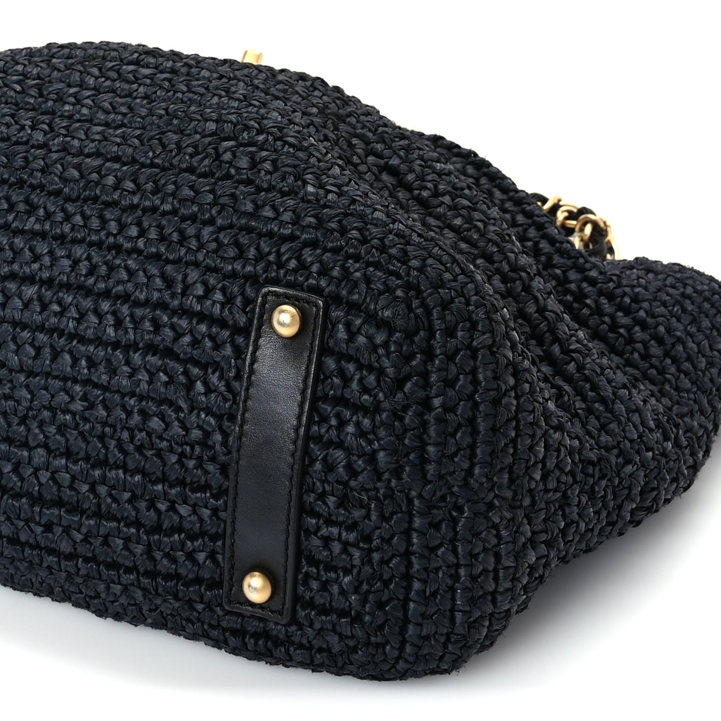 Chanel Straw Raffia Tote Black