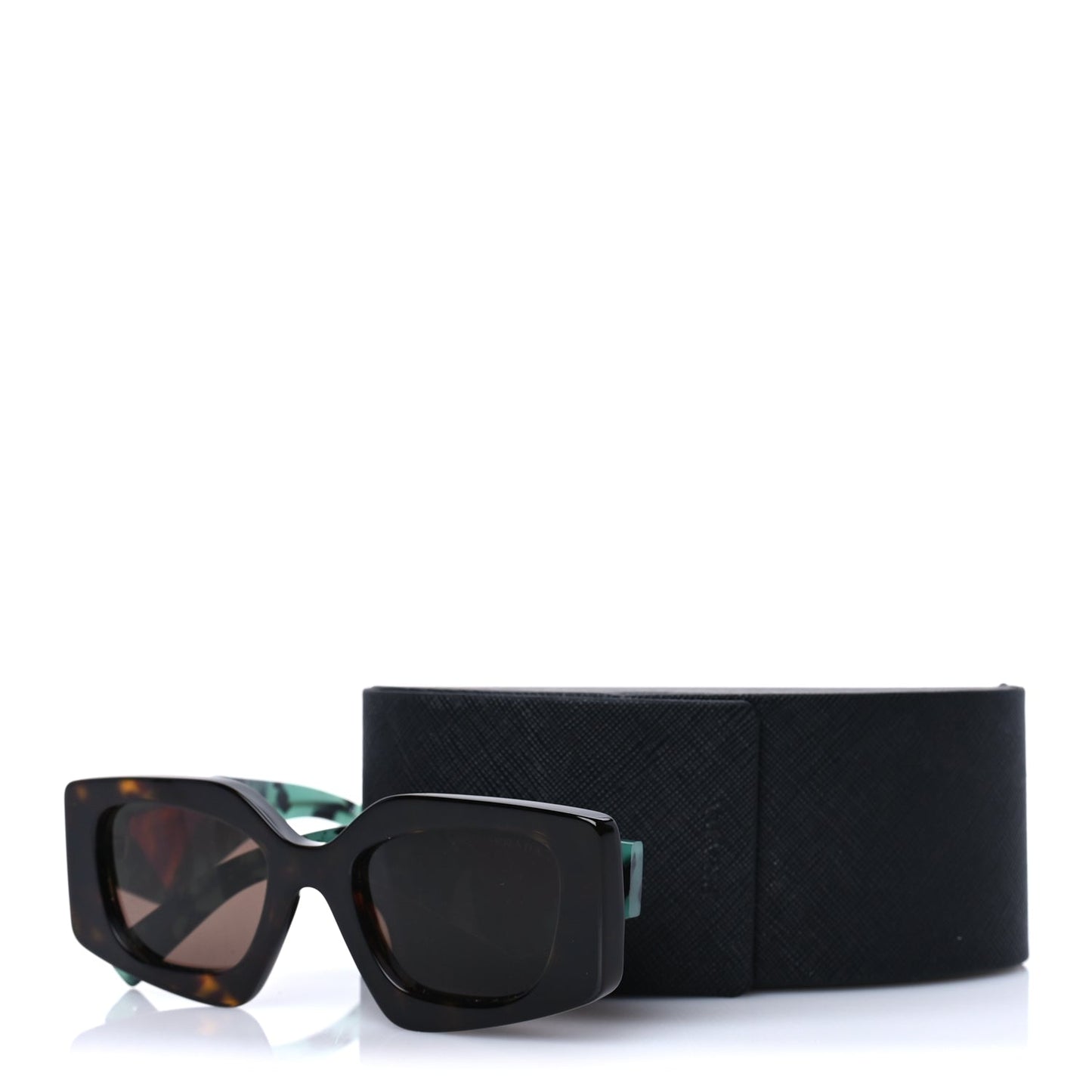 Prada Acetate Symbole Sunglasses SPR 15Y Tortoise Green