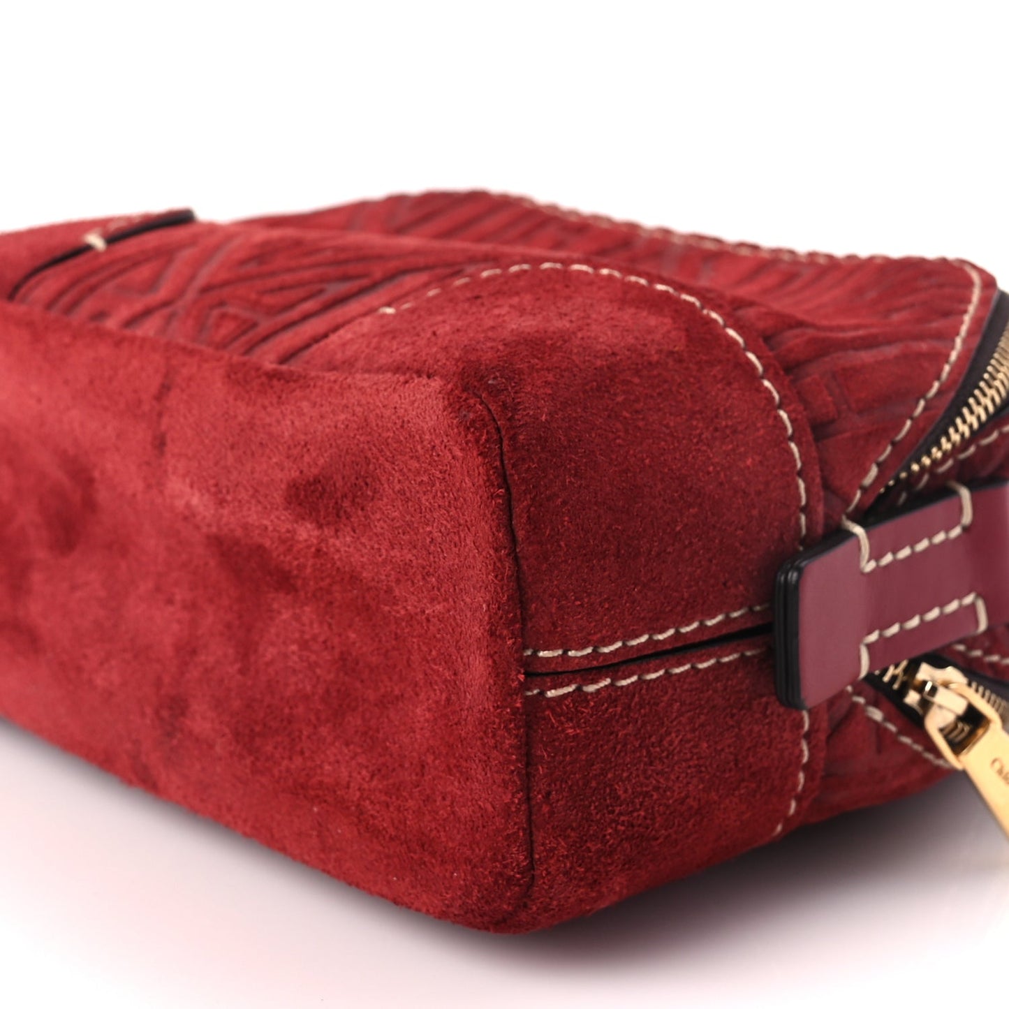 Chloe Suede Mini Daria Chain Bag Red