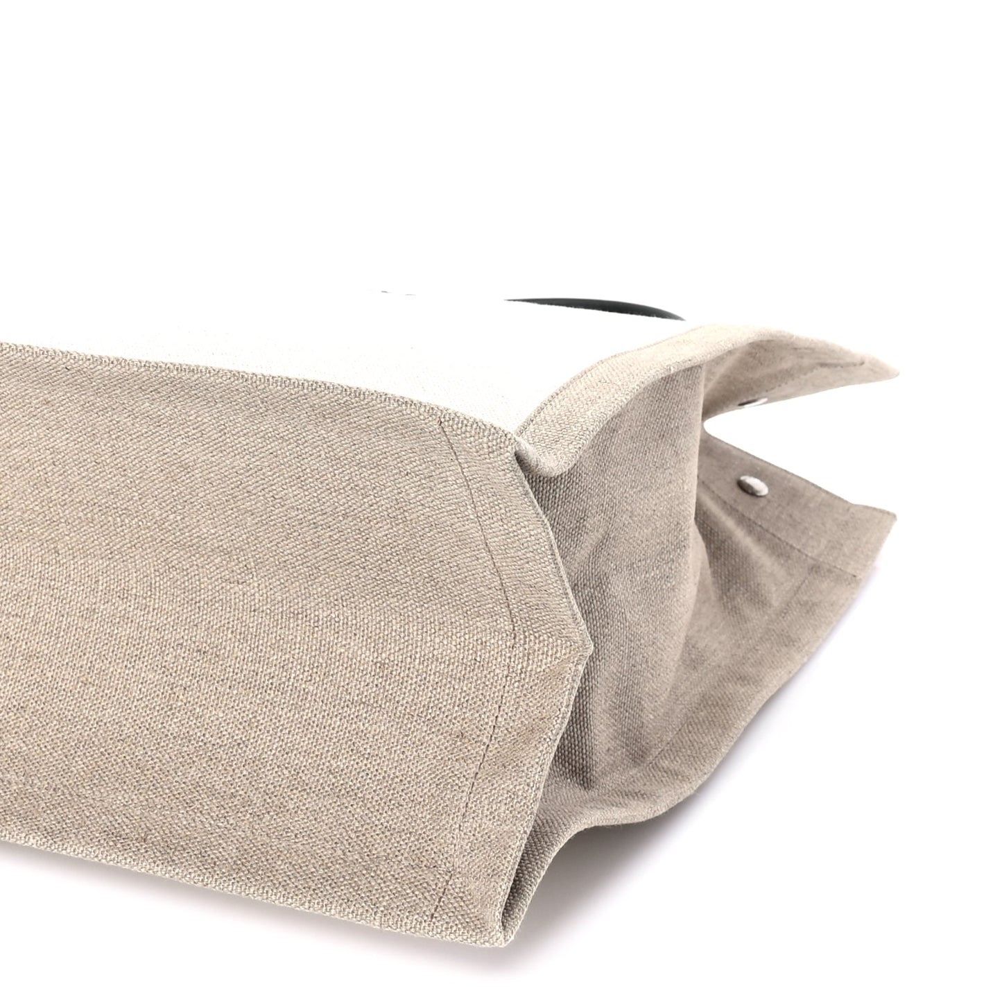 Saint Laurent Linen Calfskin Rive Gauche North South Tote Optic White