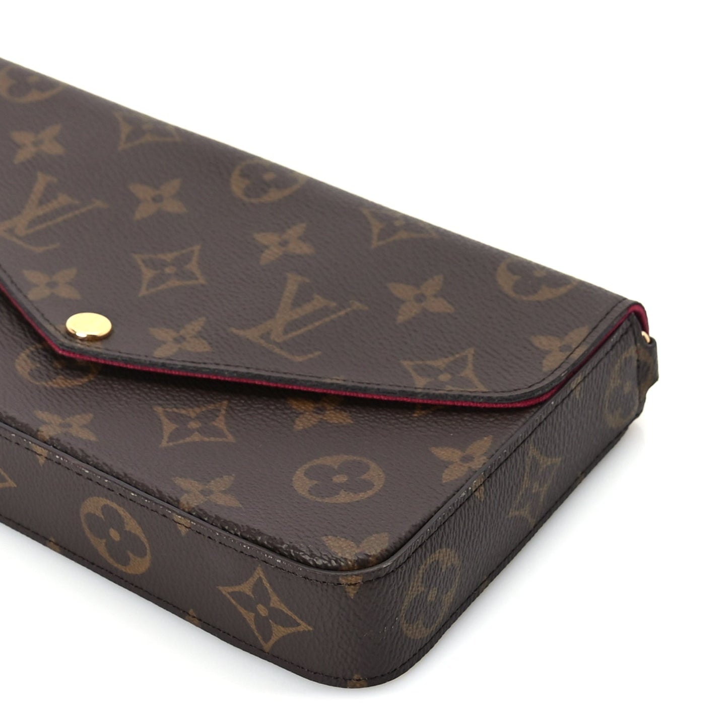 Louis Vuitton Monogram Pochette Felicie Chain Wallet Fuchsia