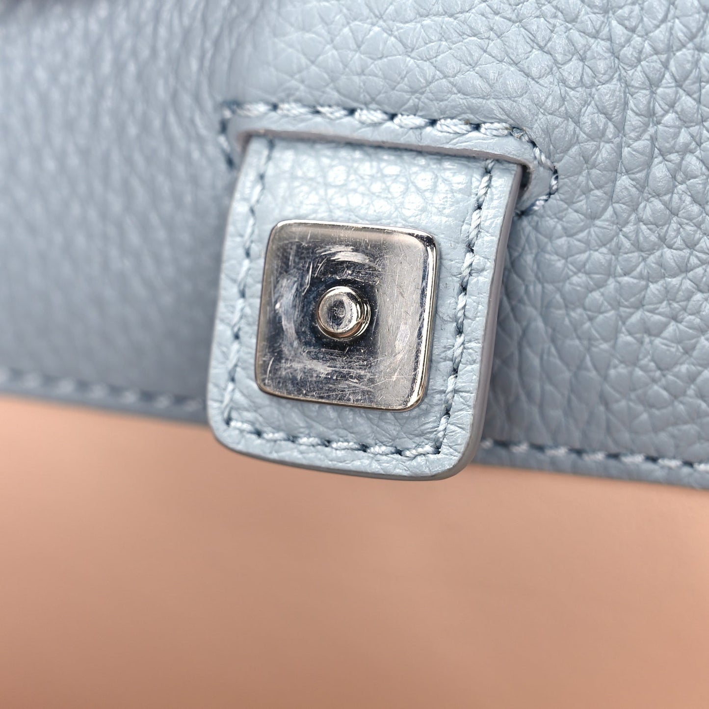Mulberry Heavy Grain Mini Iris Tote Blue Orange