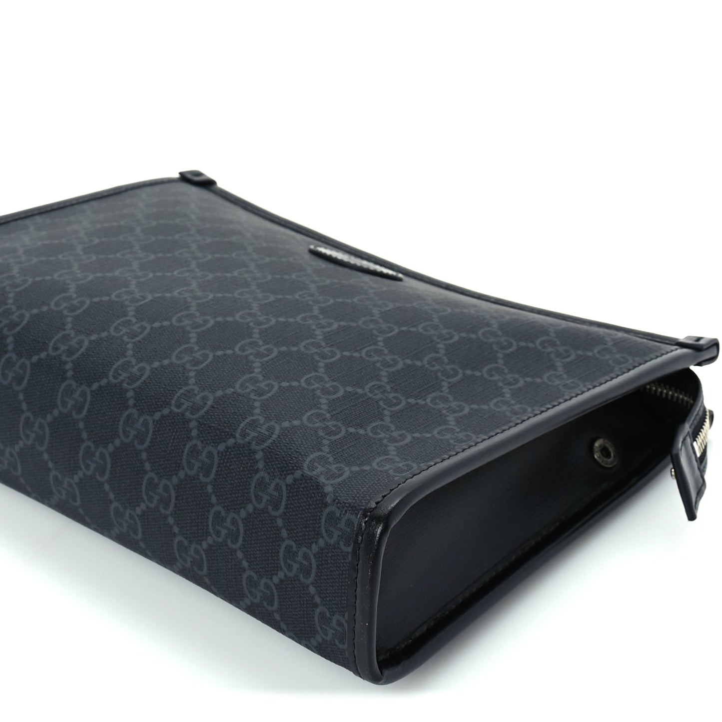 Gucci GG Supreme Monogram Azalea Calfskin Retro Interlocking G Beauty Case Black