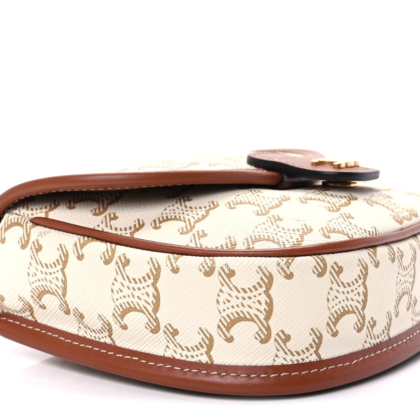Celine Triomphe Canvas Calfskin Mini Besace Bag White