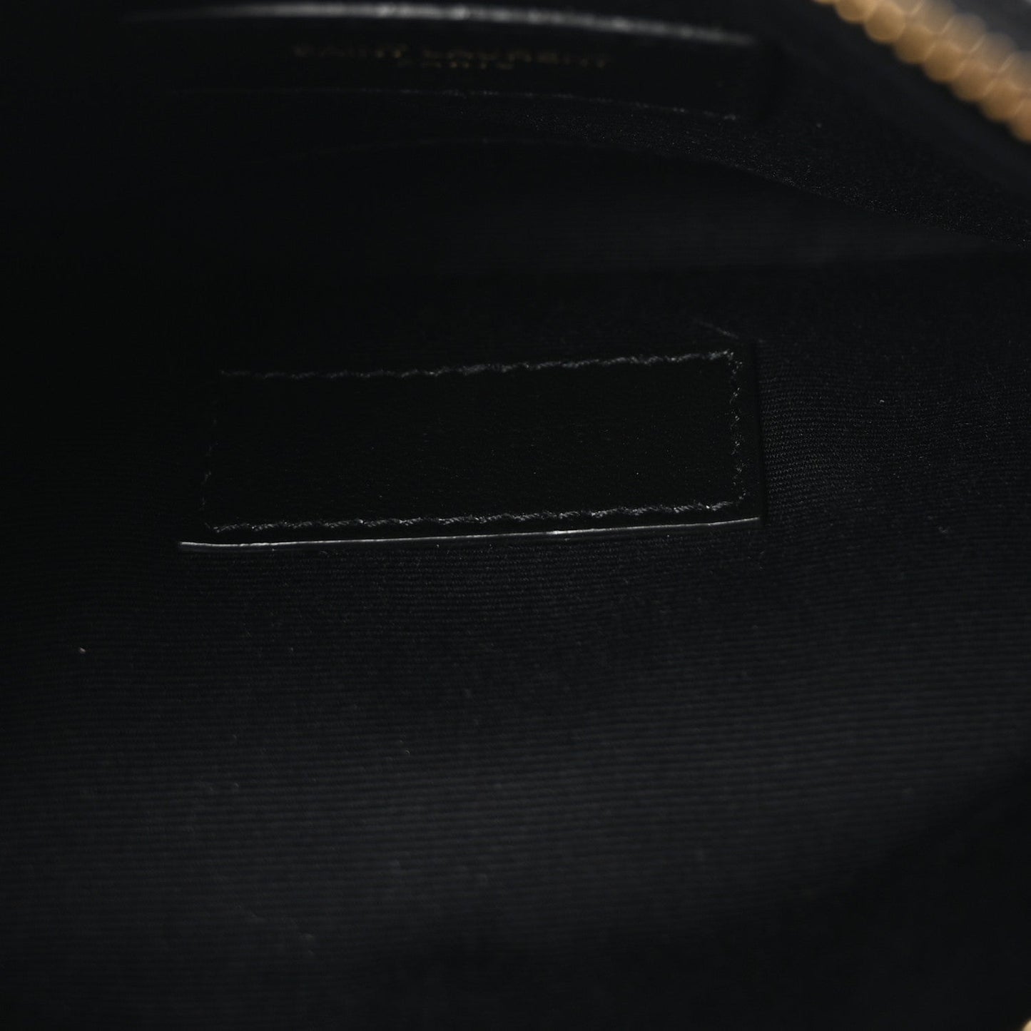 Saint Laurent Grain De Poudre Chevron Monogram Large Bill Pouch Black
