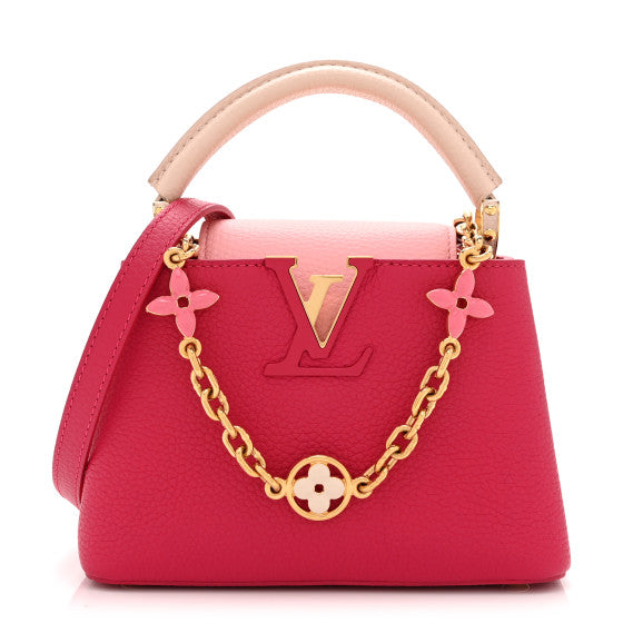 Louis Vuitton Taurillon Flower Chain Capucines Mini Rose Pondicherry