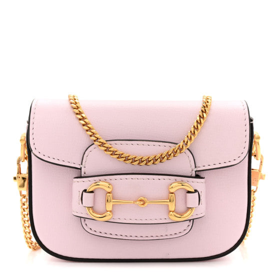 Gucci Calfskin Horsebit 1955 Super Mini Crossbody Bag Light Pink