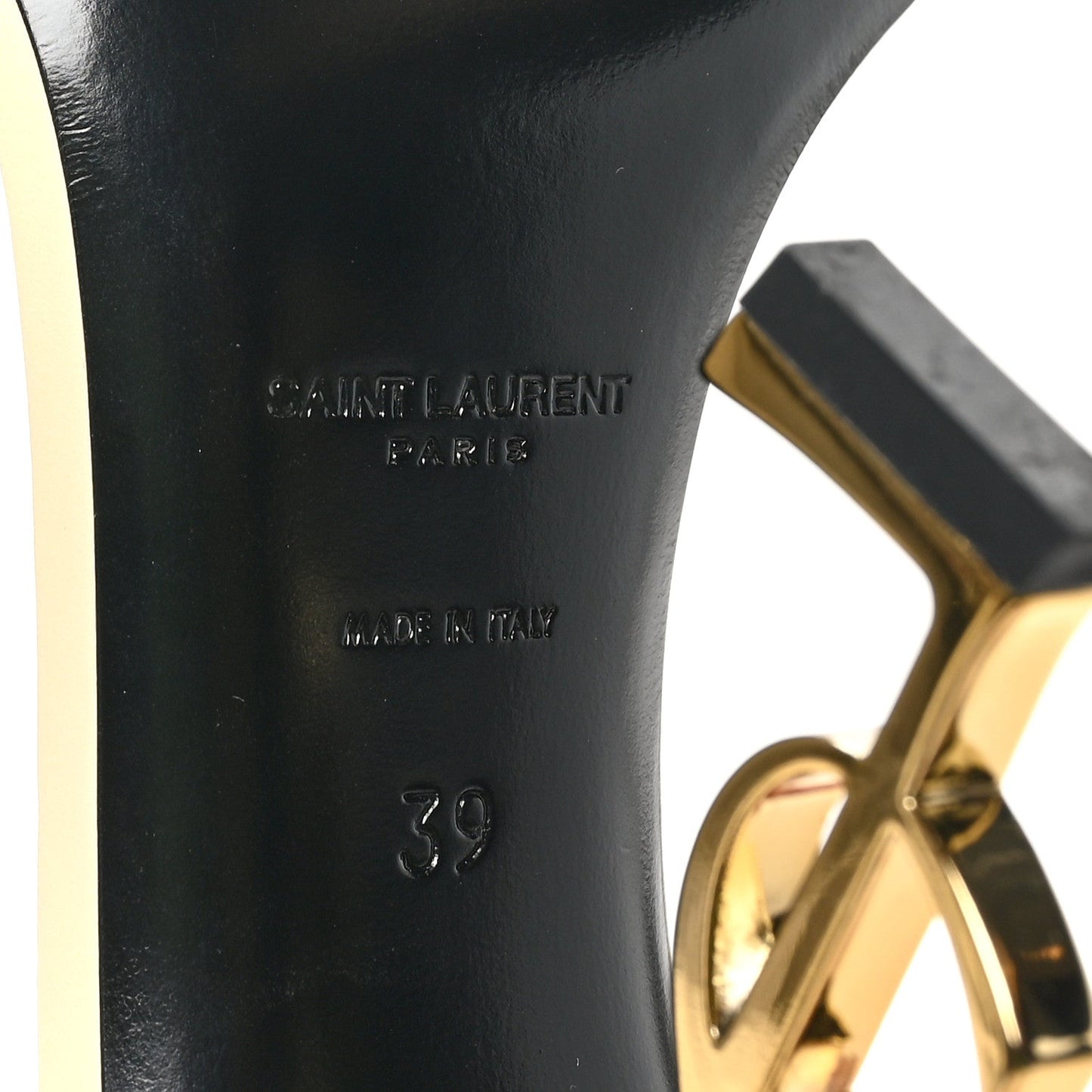 Saint Laurent Calfskin 110 Opyum Sandals 39 Real Beige