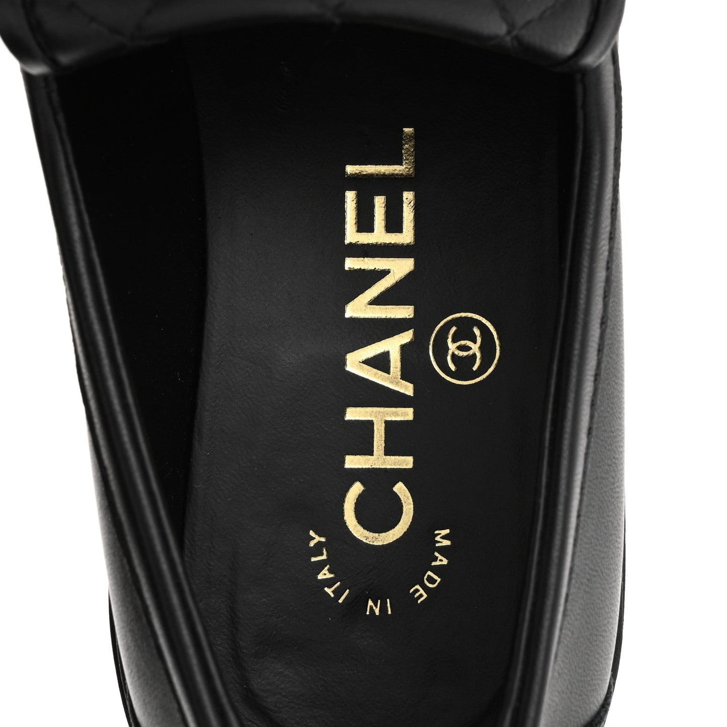 Chanel Lambskin Quilted CC TurnLock Loafers 36 Black