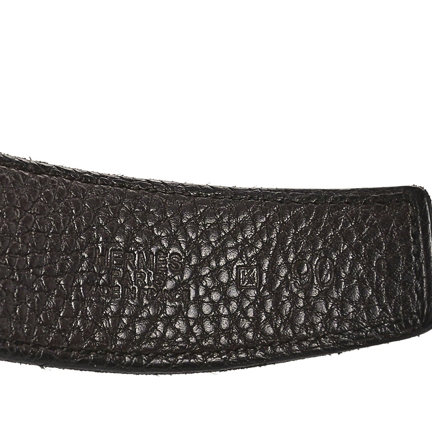 Hermes Box Togo 32mm H Belt 90 36 Black Chocolate