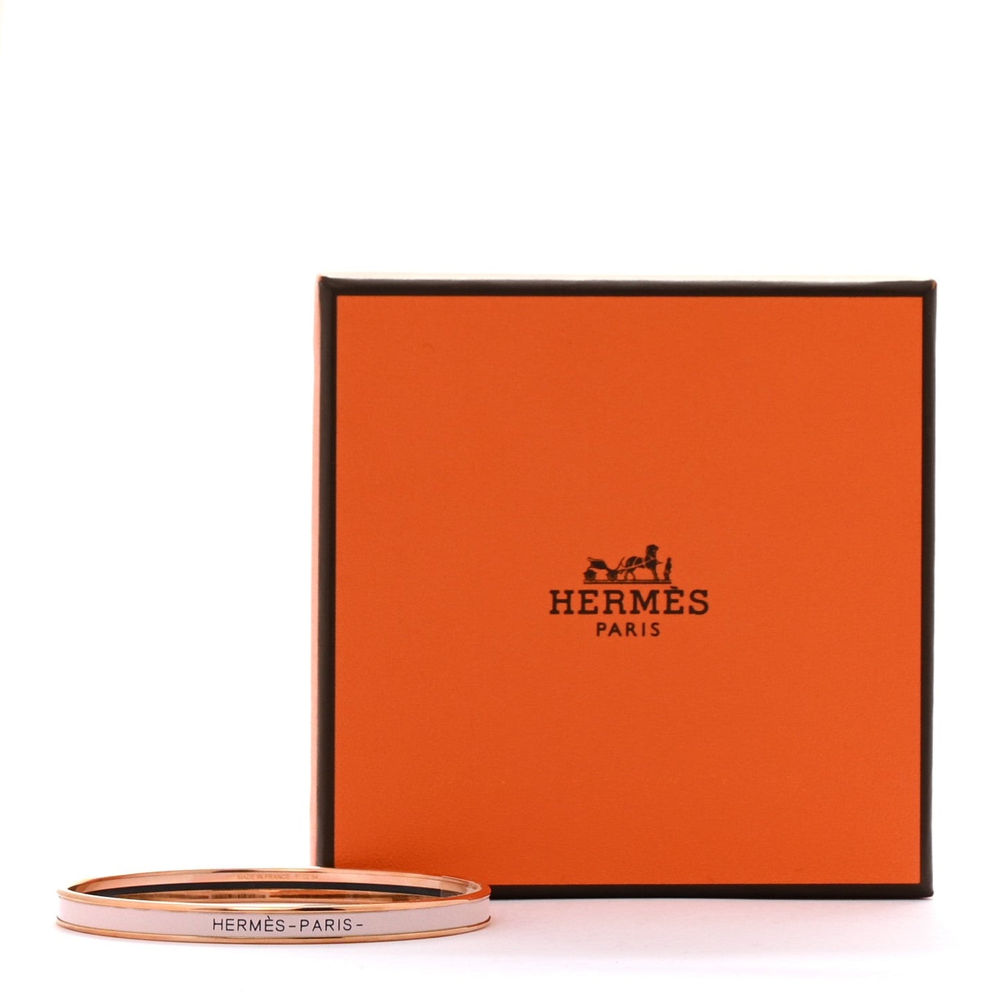 Hermes Enamel Extra Narrow Uni Bracelet 65 Rose Candeur