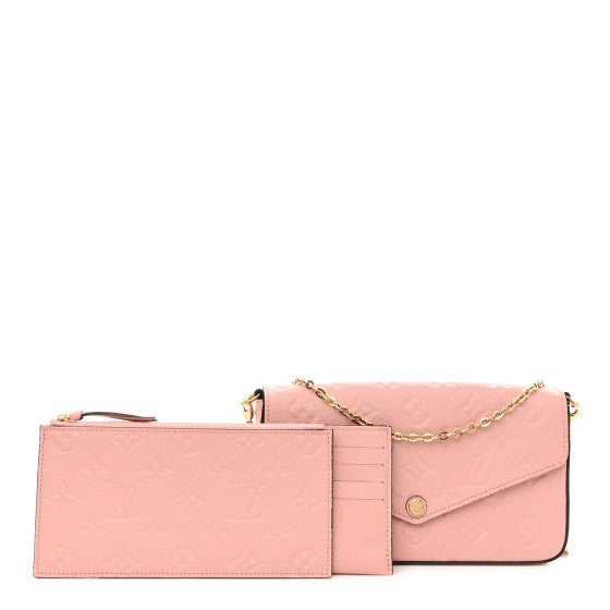Louis Vuitton Empreinte Pochette Felicie Chain Wallet Rose Poudre Rose Poudre
