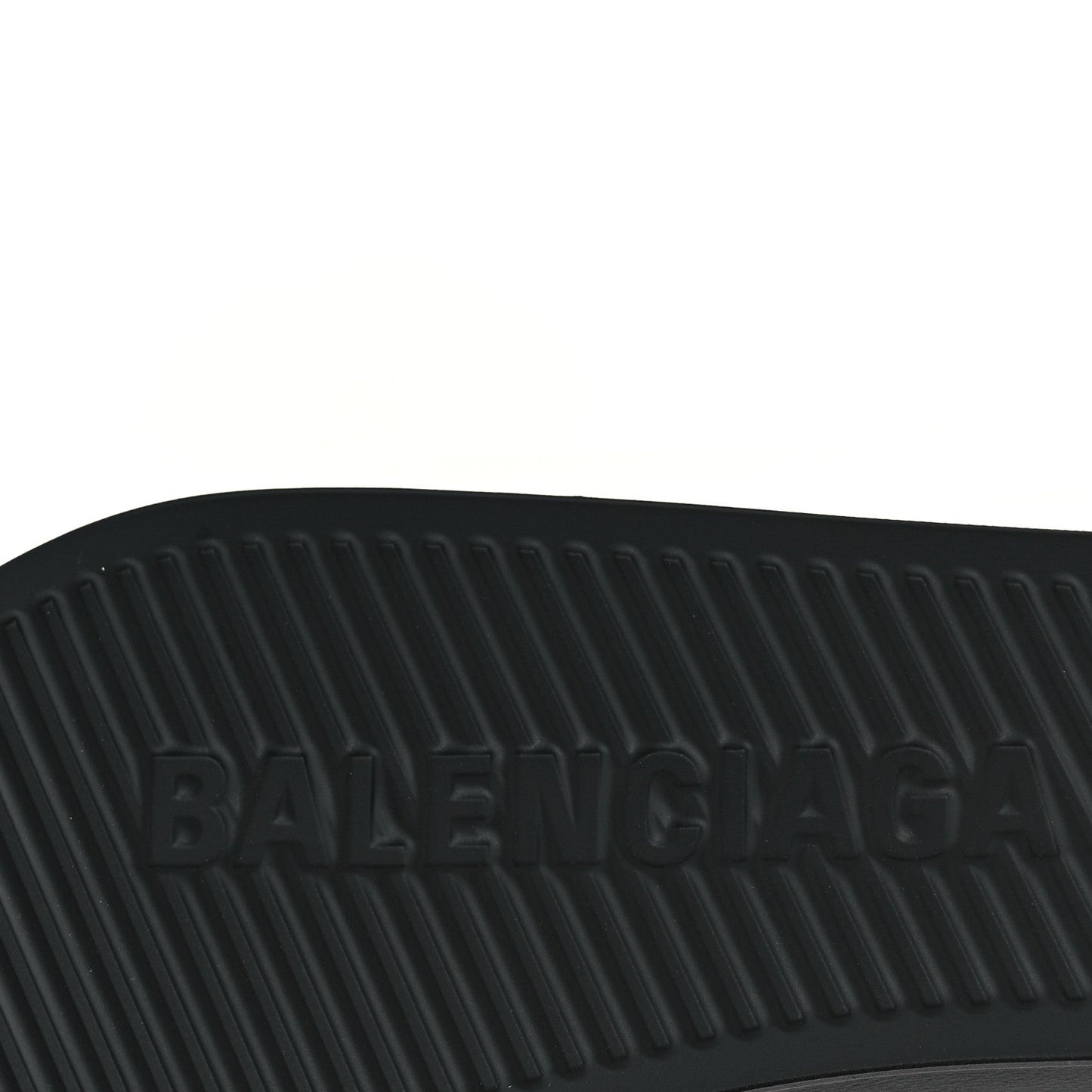 Balenciaga Rubber Womens BB Pool Slide Sandals 36 Black