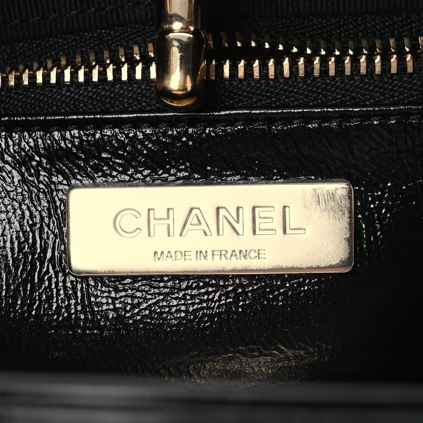 Chanel Shiny Crumpled Calfskin Quilted Mini 31 Shopping Bag Black