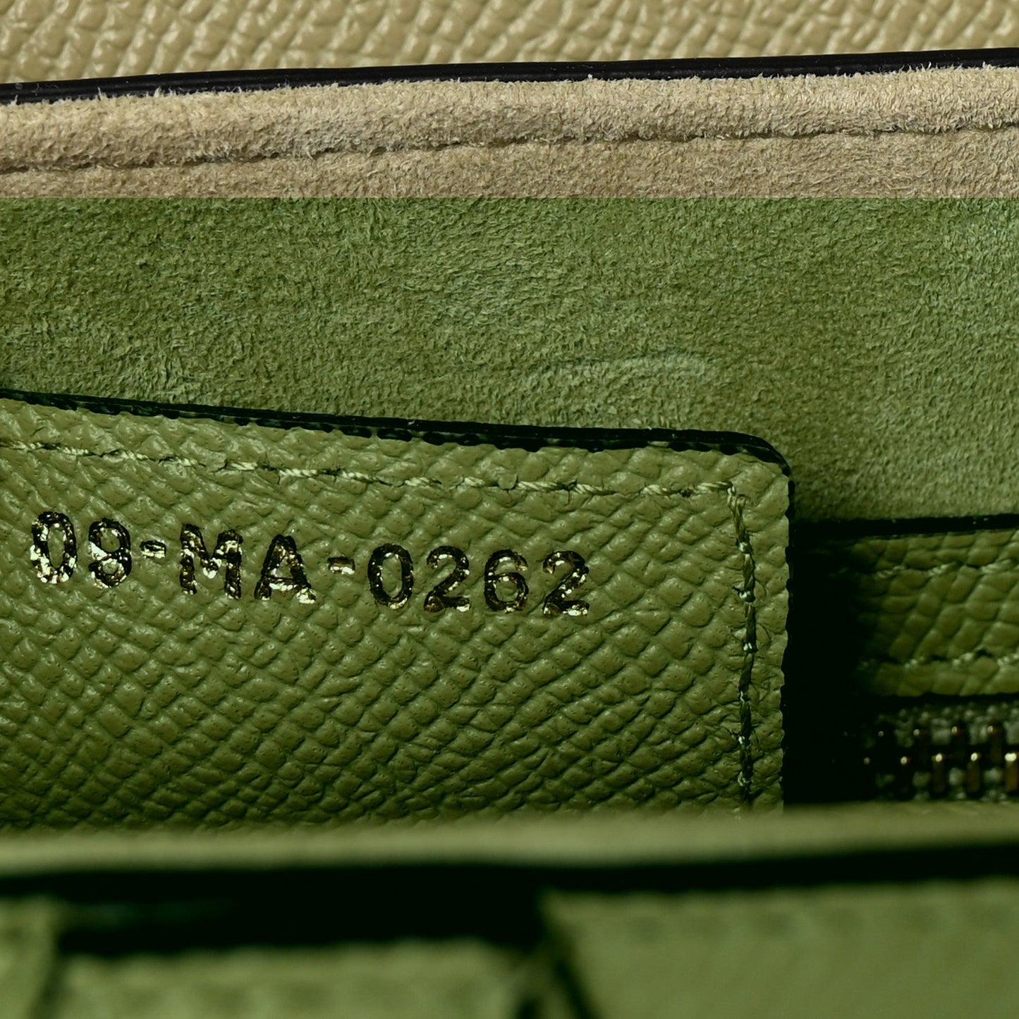 Christian Dior Grained Calfskin Saddle Bag With Strap Desert Sage