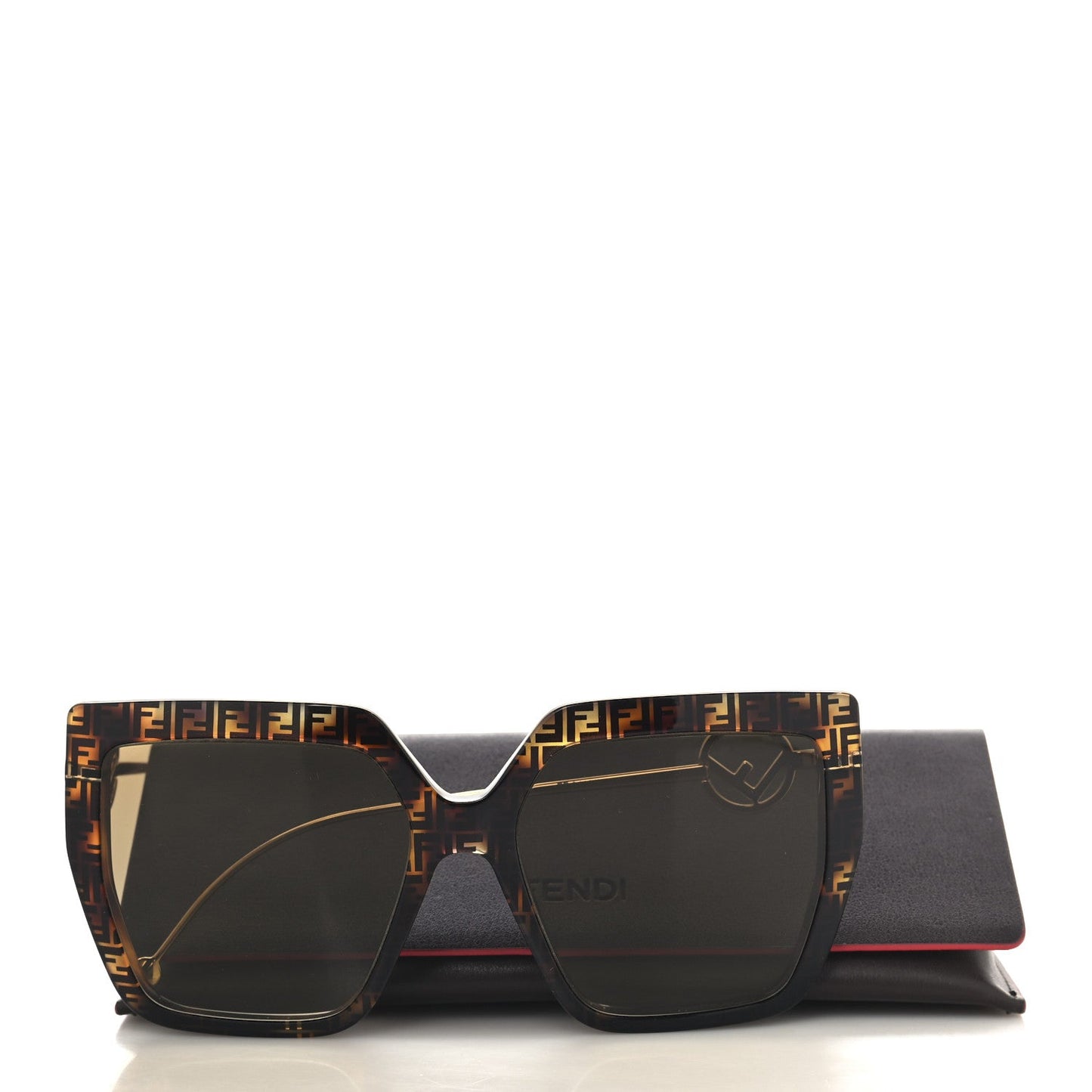 Fendi Acetate Metal F is FF Butterfly Sunglasses FF 0410/S Havana