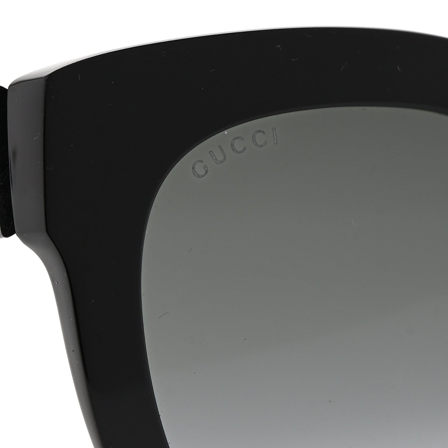 Gucci Acetate Crystal Star Round Frame Sunglasses GG0208S Black