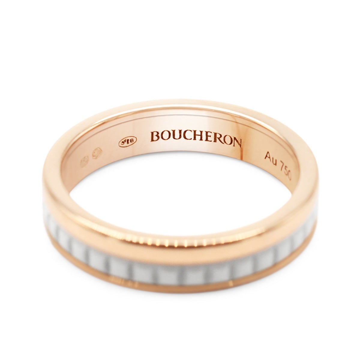 Boucheron Quatre White Edition Wedding Band Size 49 - 18ct Rose Gold