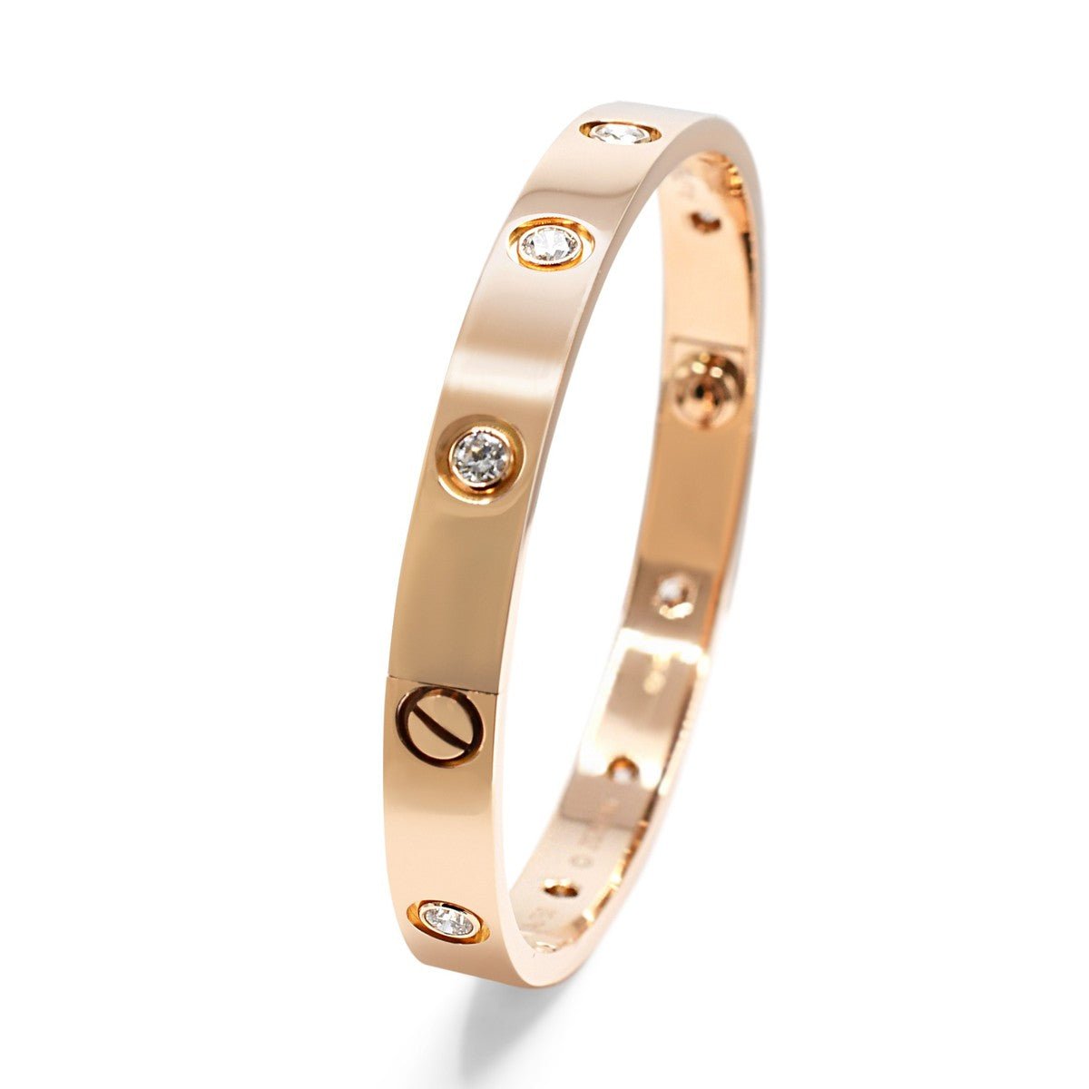 Cartier Love Bangle 10 Diamonds Size 16 - 18ct Rose Gold