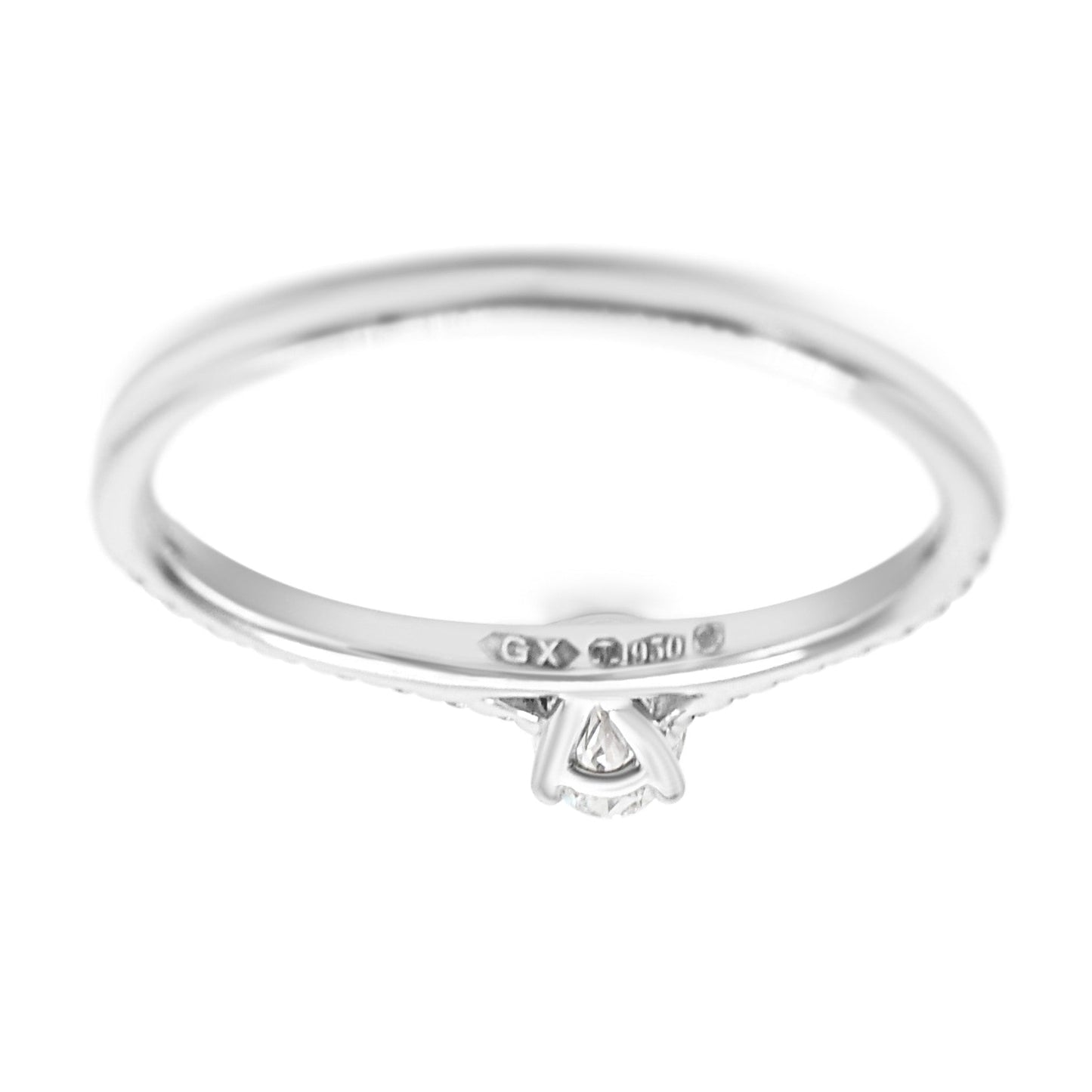 Certificated Oval Diamond Ring, Diamond Shoulders - Platinum