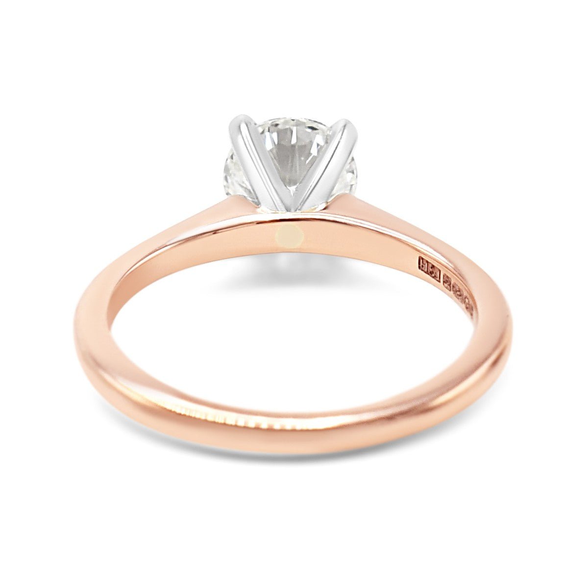 Certificated Solitaire Brilliant Cut Diamond Ring - 14ct Rose Gold