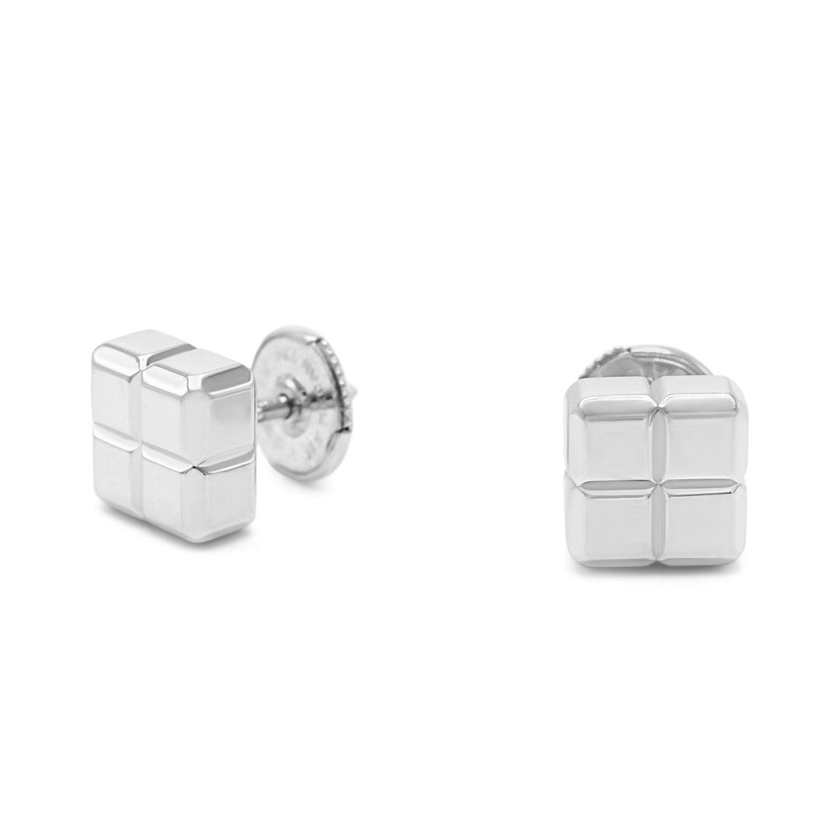 Chopard Ice Cube Stud Earrings In White