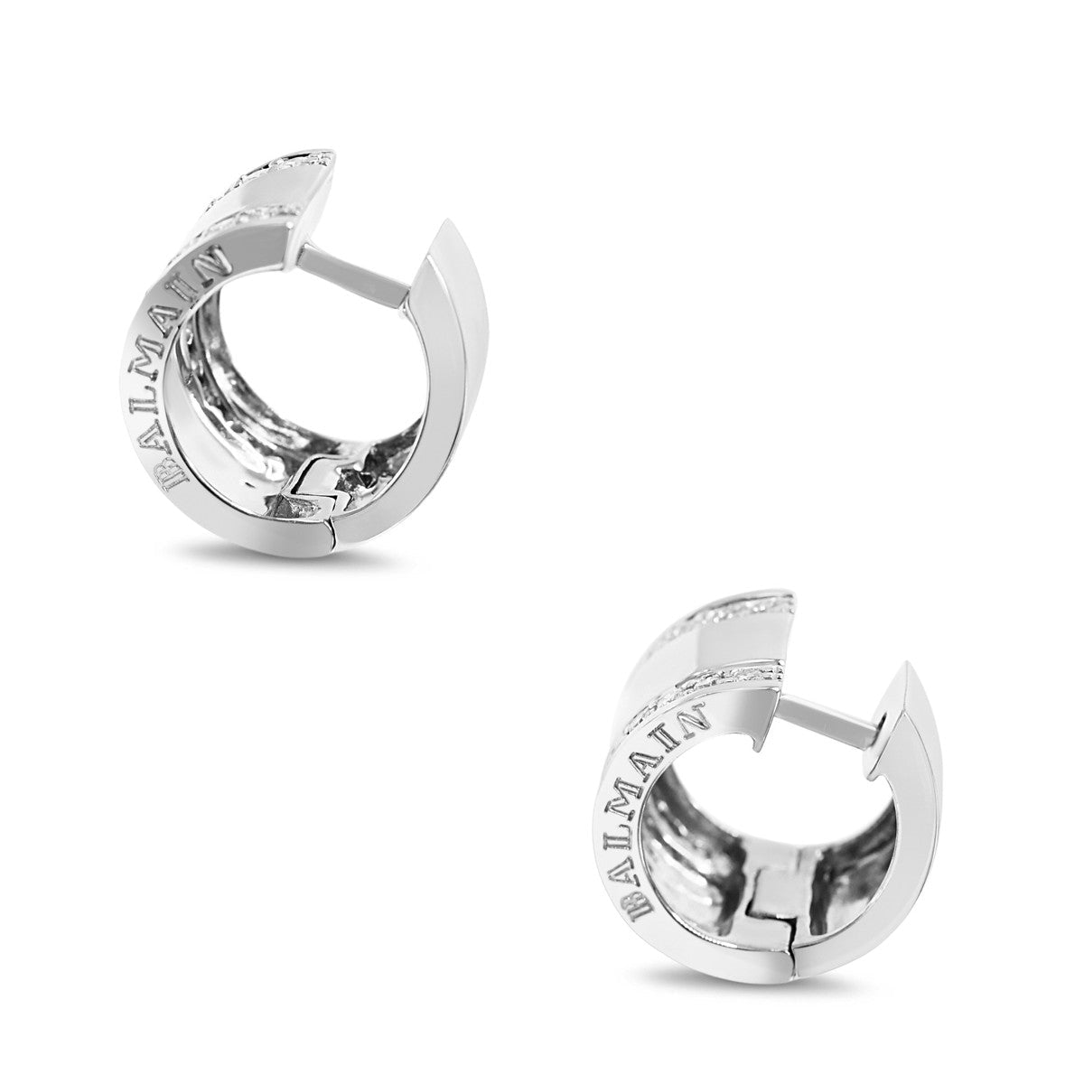 Diamond Set Huggy Earrings By Balmain