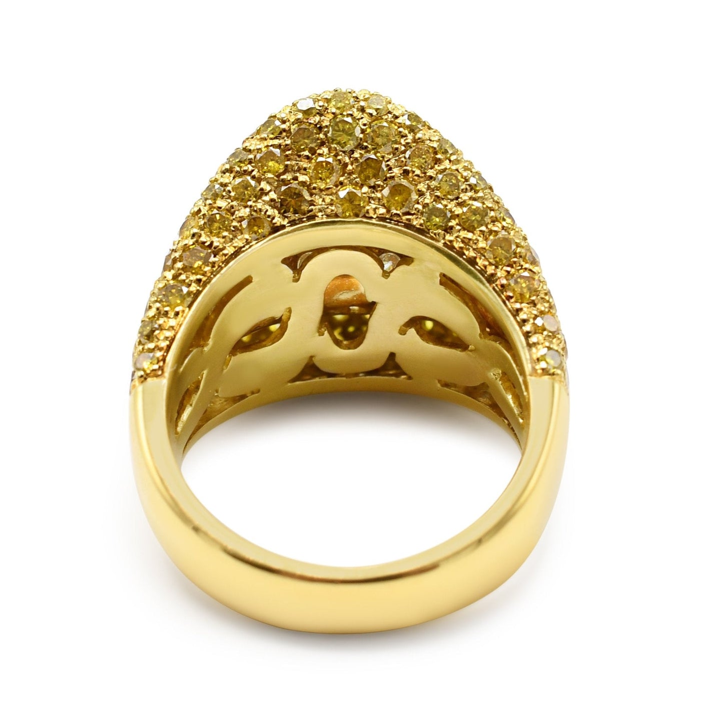 Certificated Fancy Yellow Marquise Diamond Ring