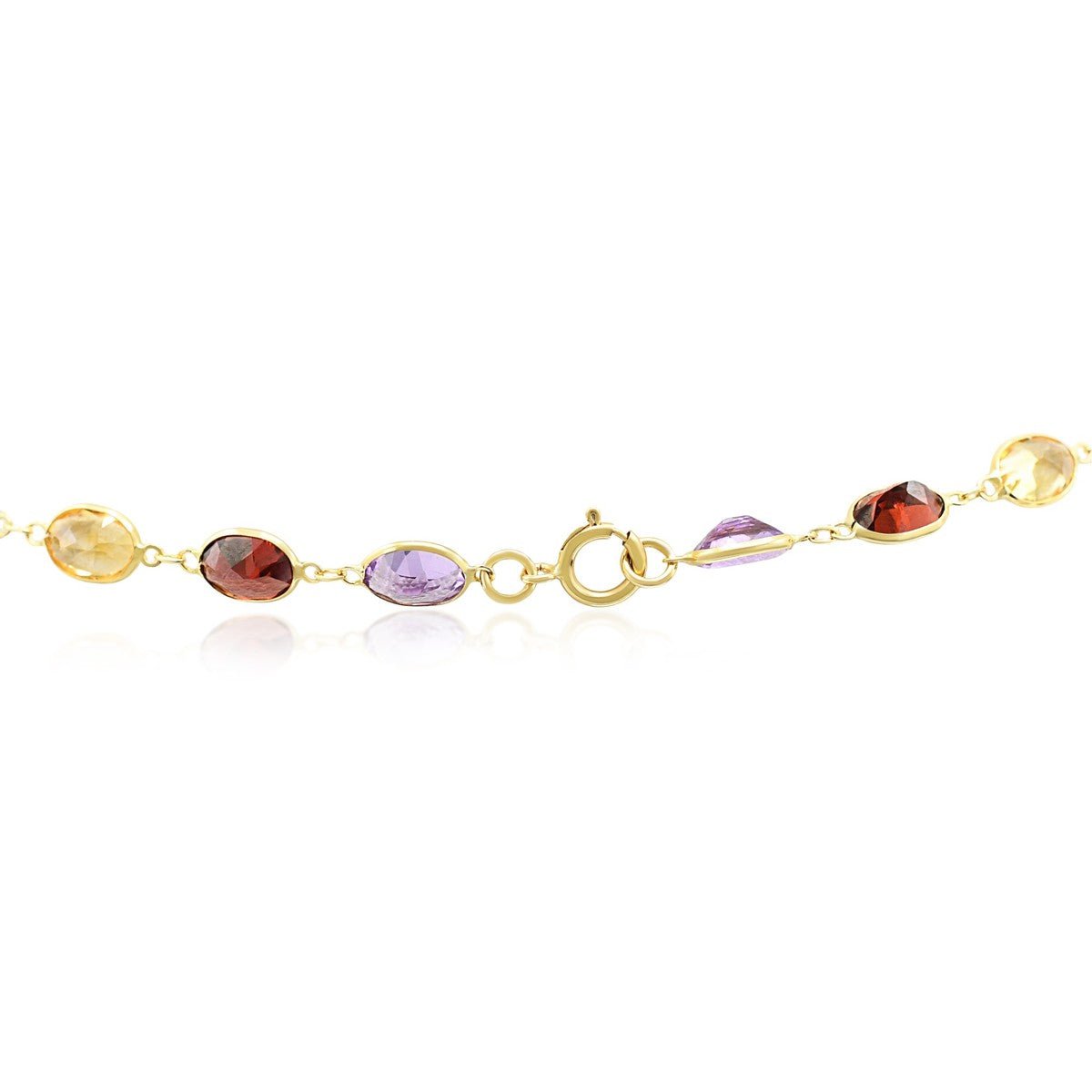 Multi Gem Set 45cm Necklace - 18ct Yellow Gold