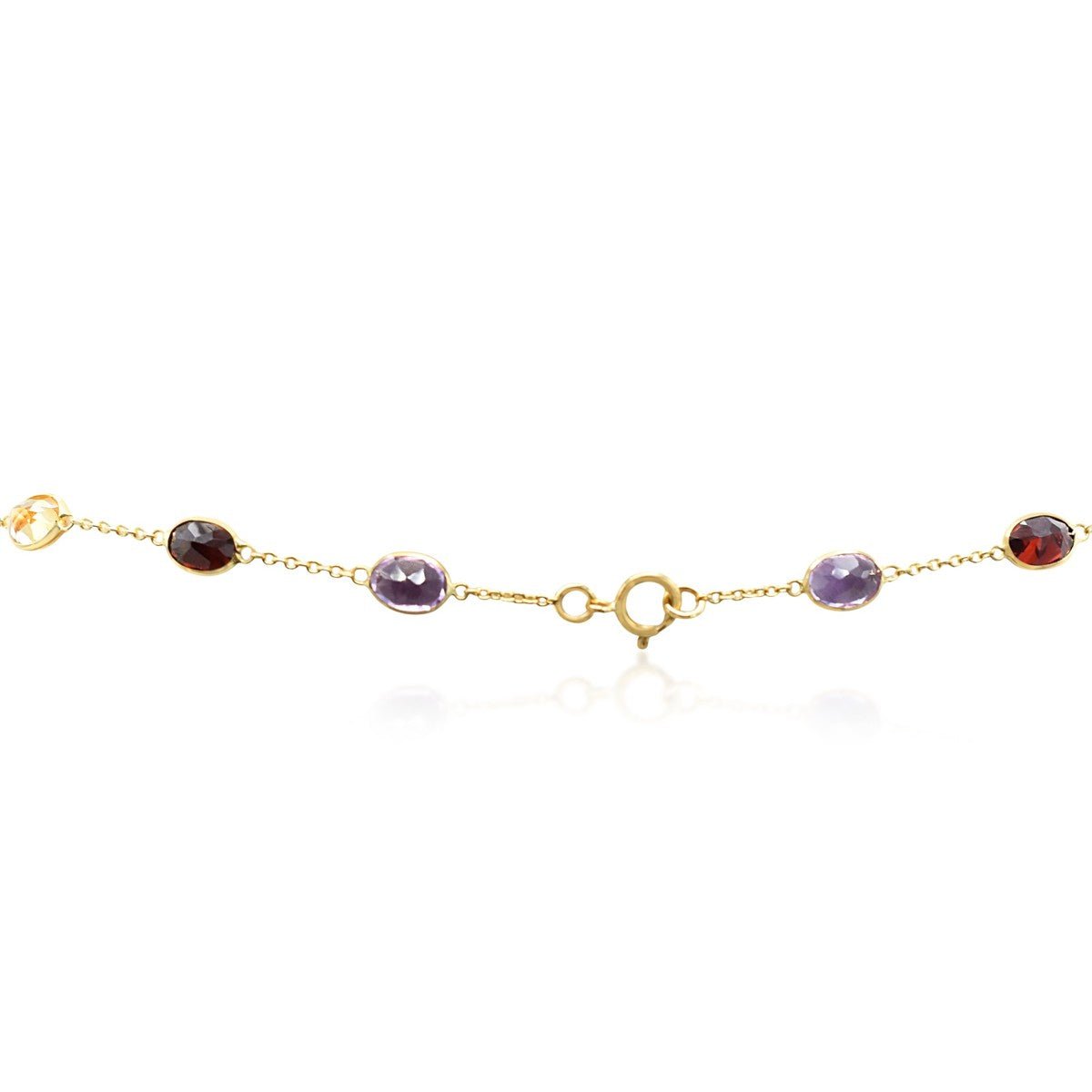 Multi Gem Set 65cm Necklace - 18ct Yellow Gold