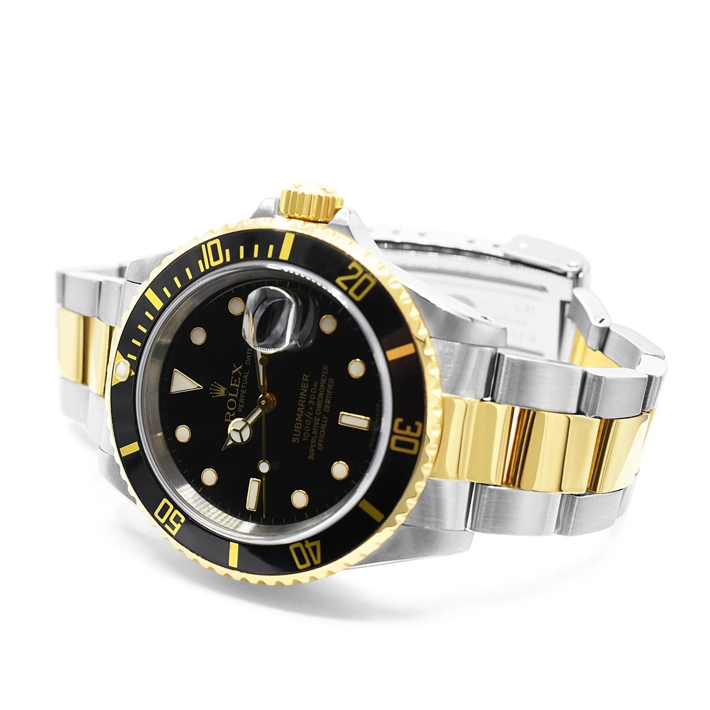 Rolex 40mm Submariner Steel & Yellow Watch Ref 16613