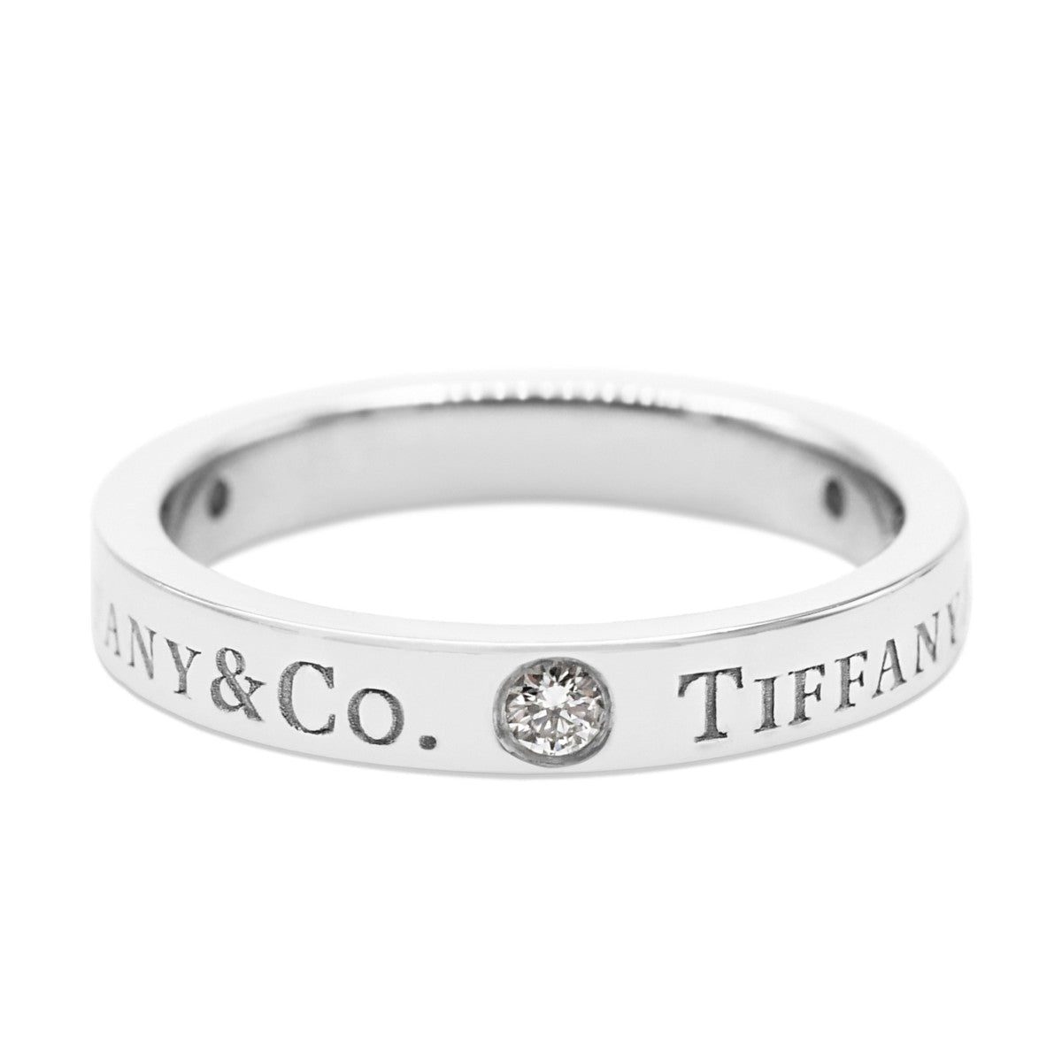 Tiffany 3 Stone Brilliant Cut Diamond 3mm Wedding Band