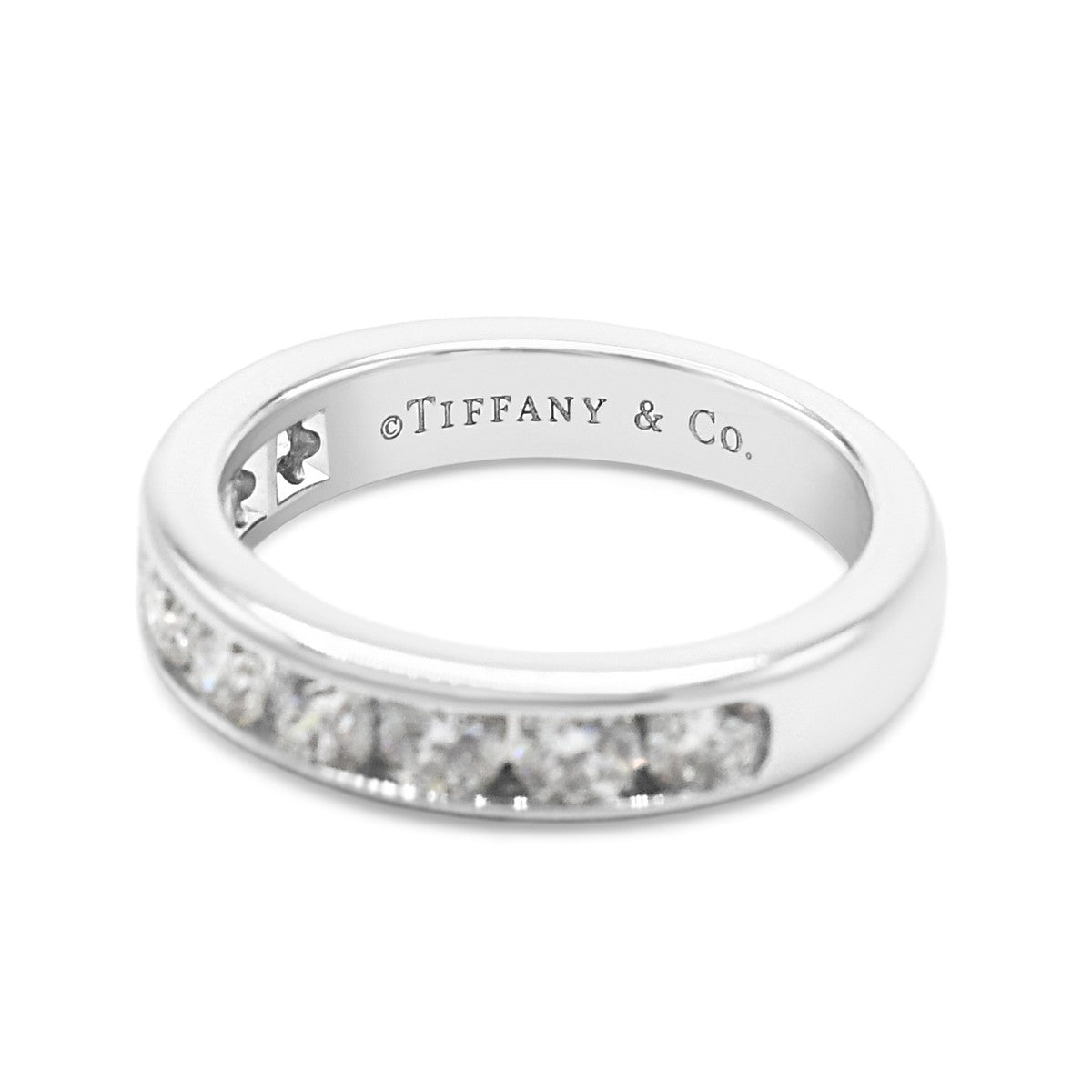 Tiffany Brilliant Cut Diamond Half Eternity Ring 3.9mm - Platinum