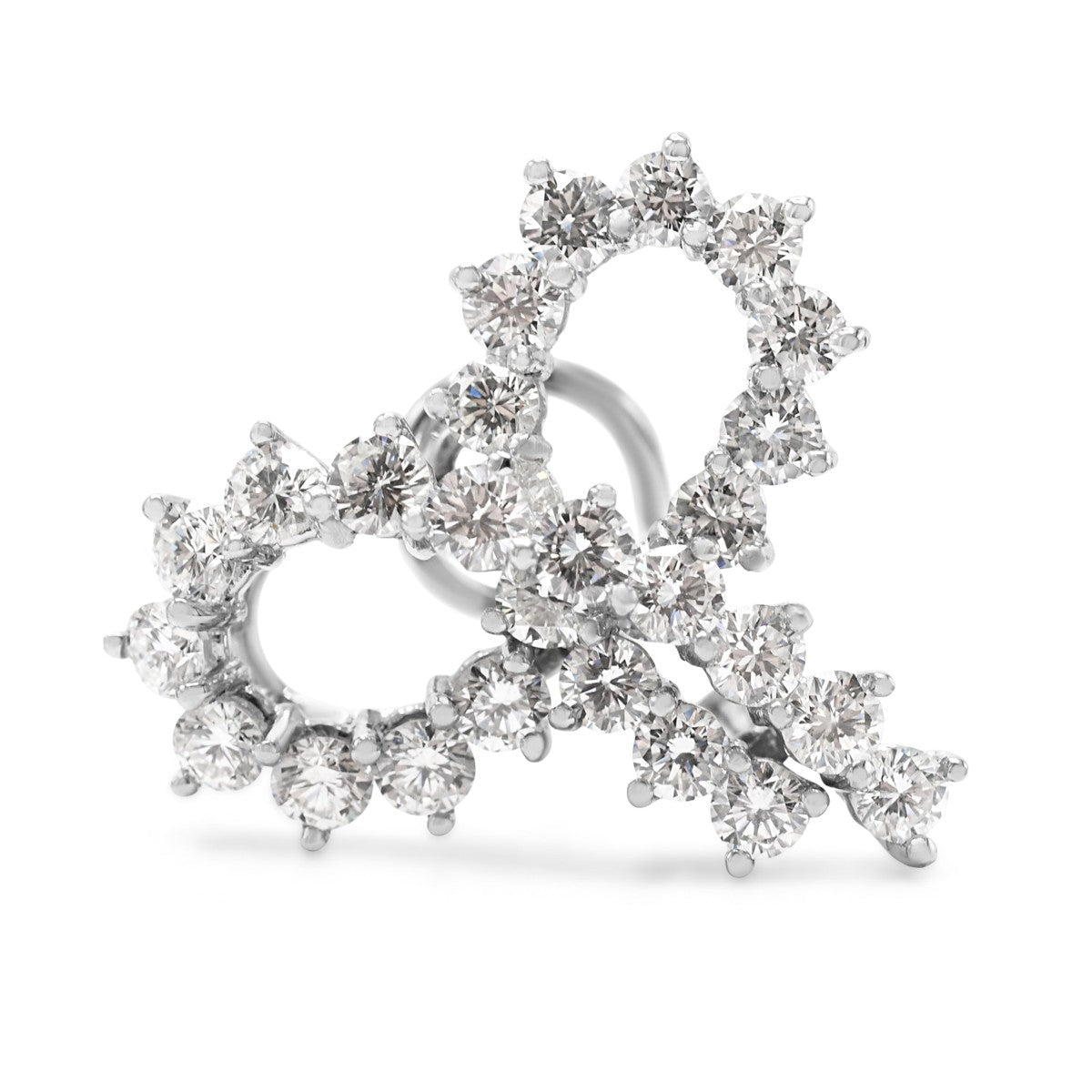 Tiffany Brilliant Cut Diamond Ribbon Design Earrings