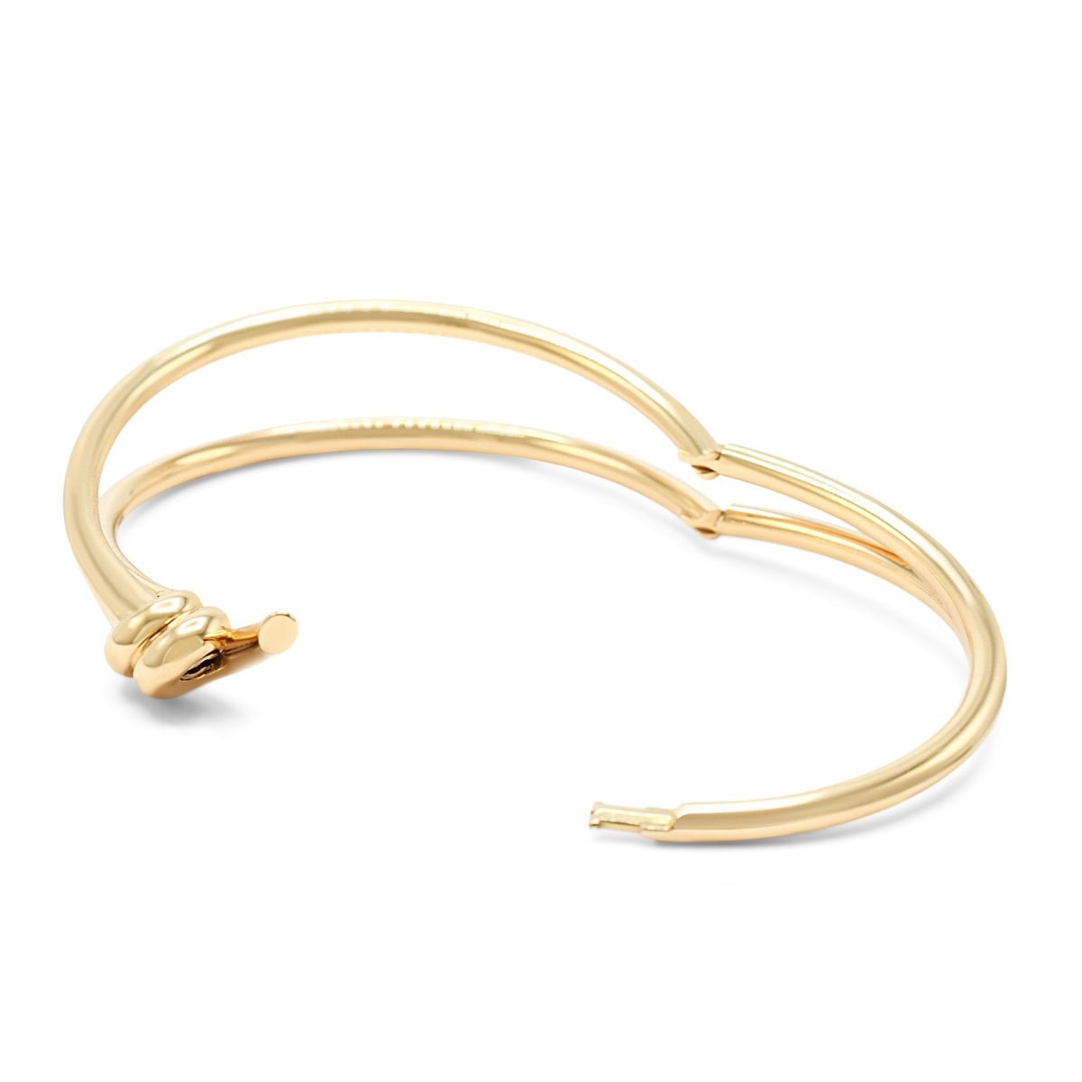Tiffany Knot Double Row Hinged Bangle - 18ct Rose Gold