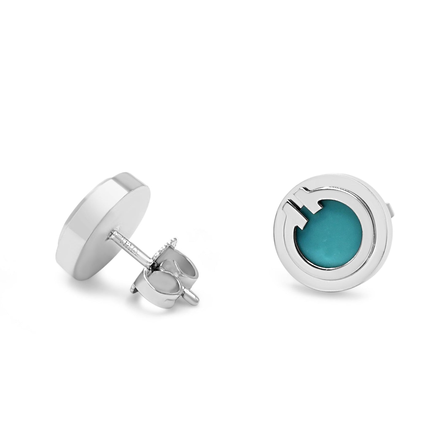 Tiffany T Turquoise Circle Earrings, Turquoise - 18ct White Gold