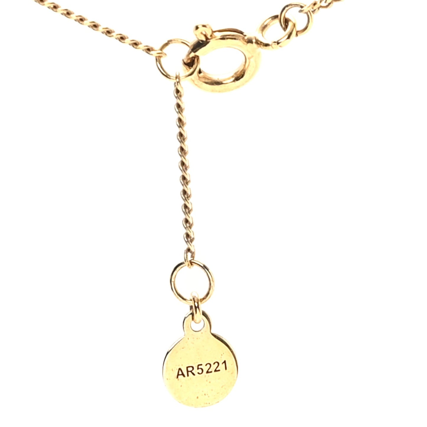 Fendi Metal Karligraphy Necklace Gold