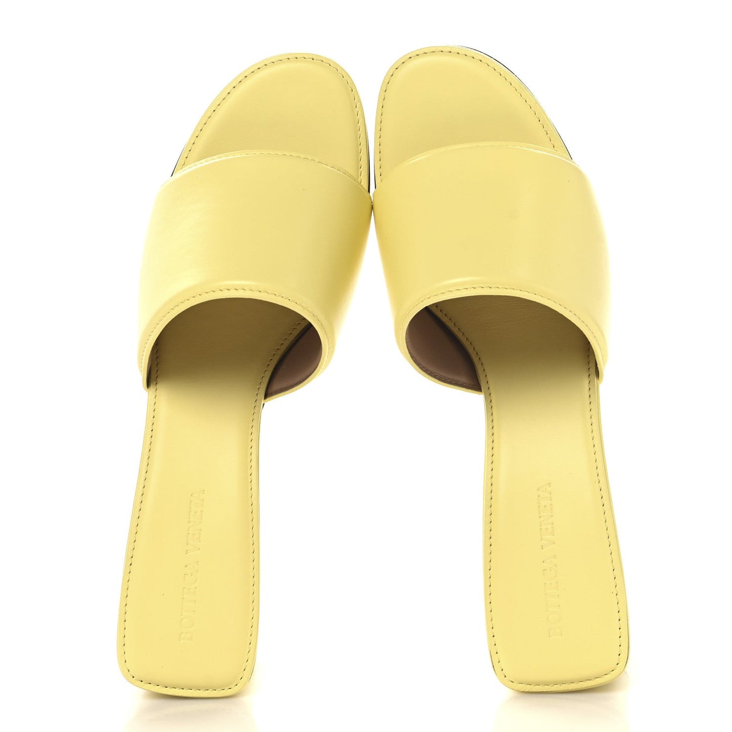 Bottega Veneta Vienna Calfskin The Band Mule Sandals 38.5 Lemonade